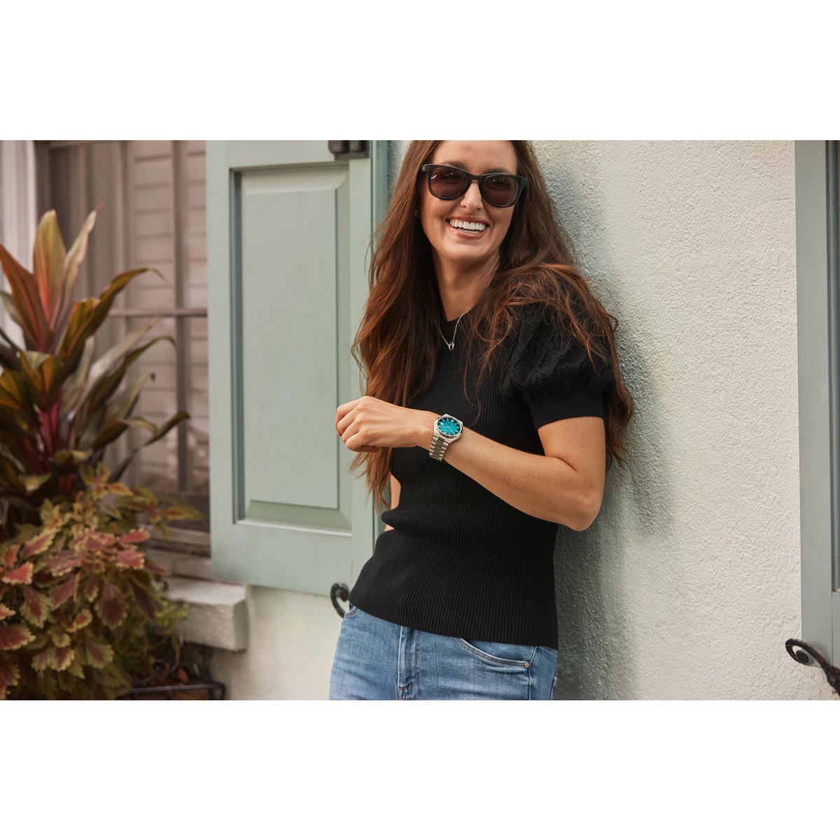 Citizen Tsuyosa Watch with Gradient Teal Dial and Stainless Steel Bracelet (automatic movement)