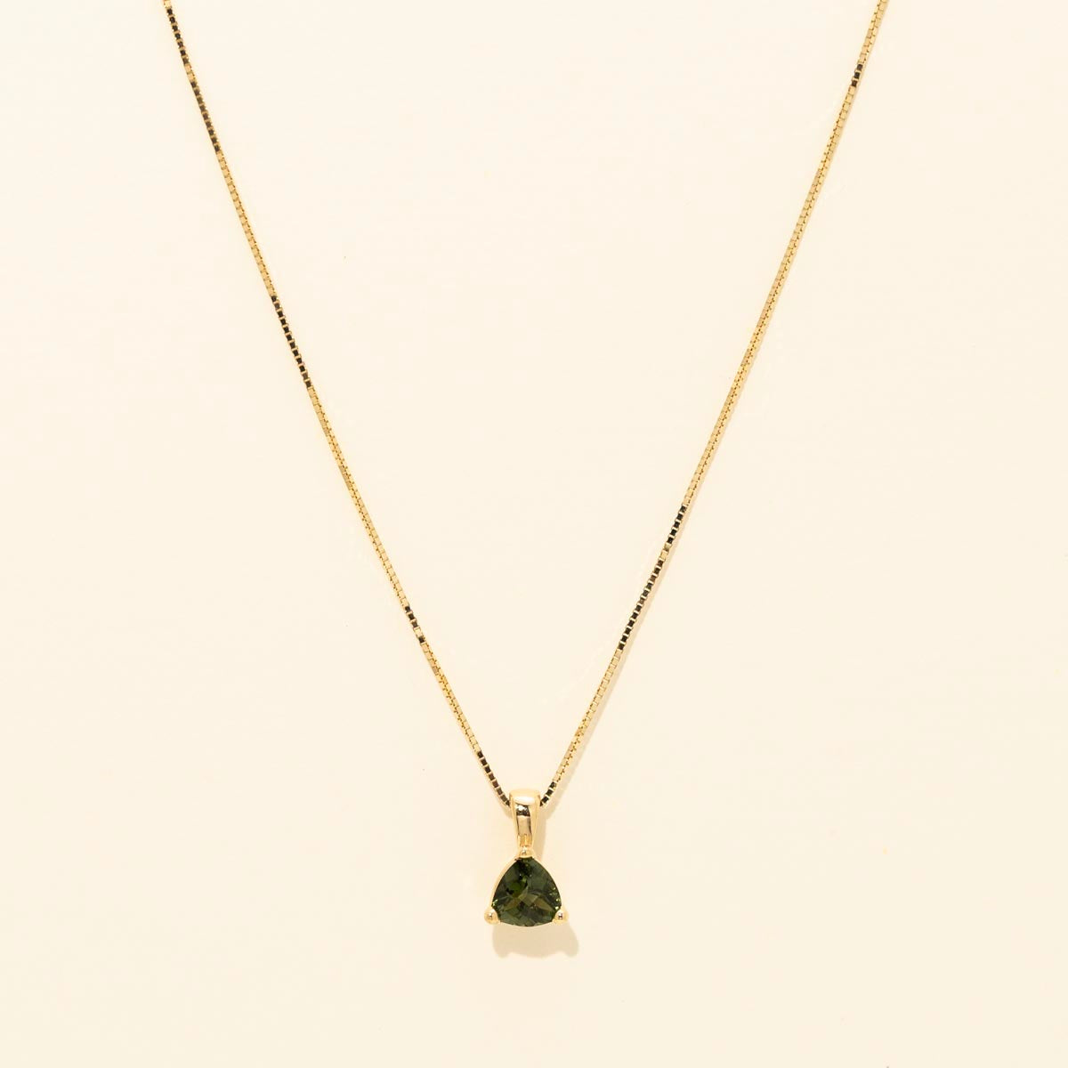 Maine Green Tourmaline Necklace in 14kt Yellow Gold