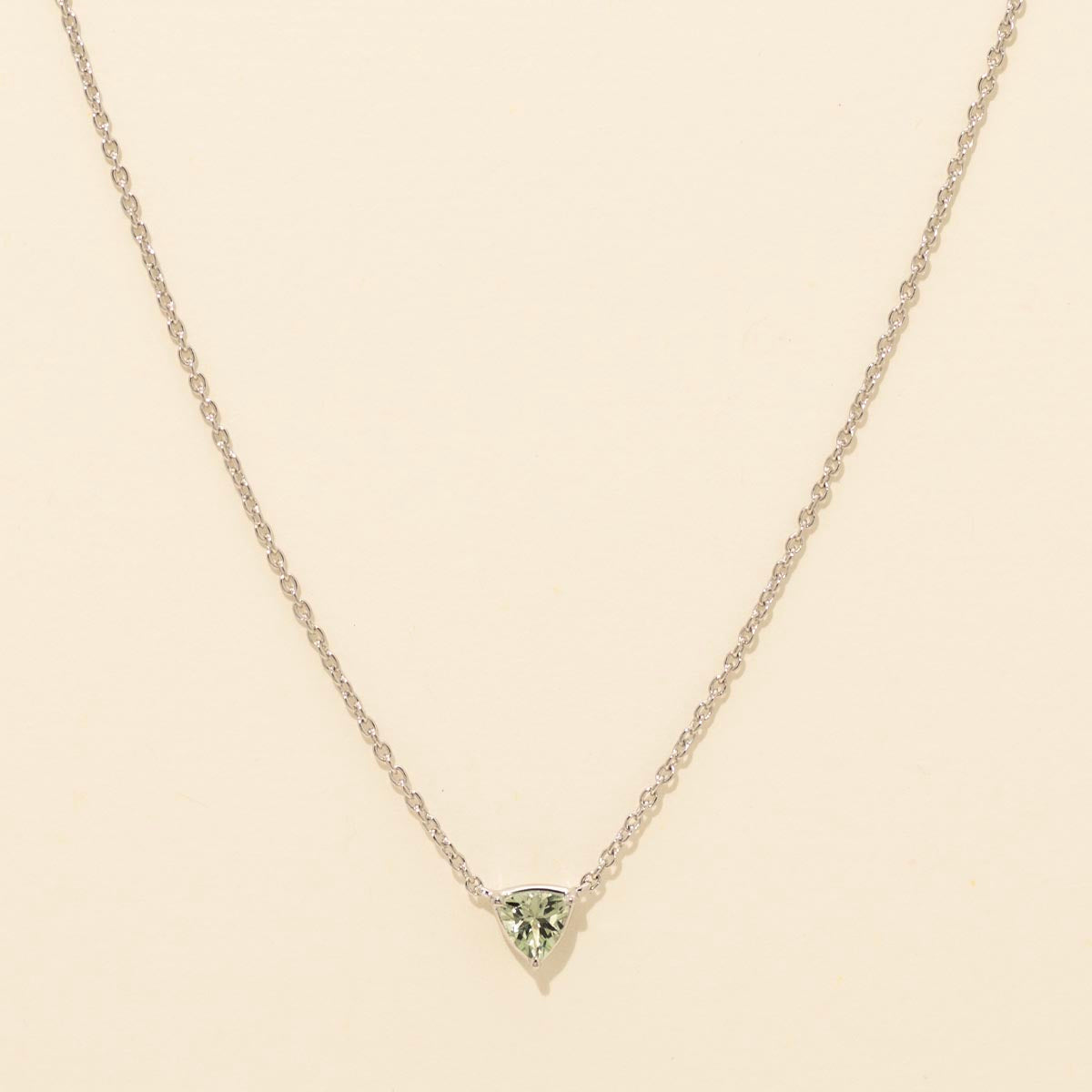 Maine Green Tourmaline Necklace in 14kt White Gold
