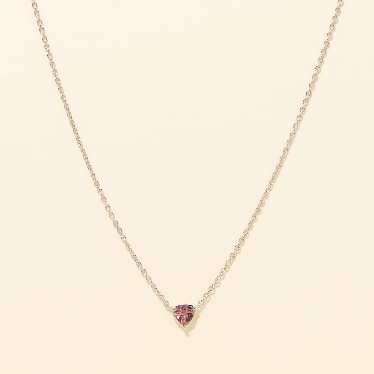 Maine Pink Tourmaline Necklace in 14kt White Gold