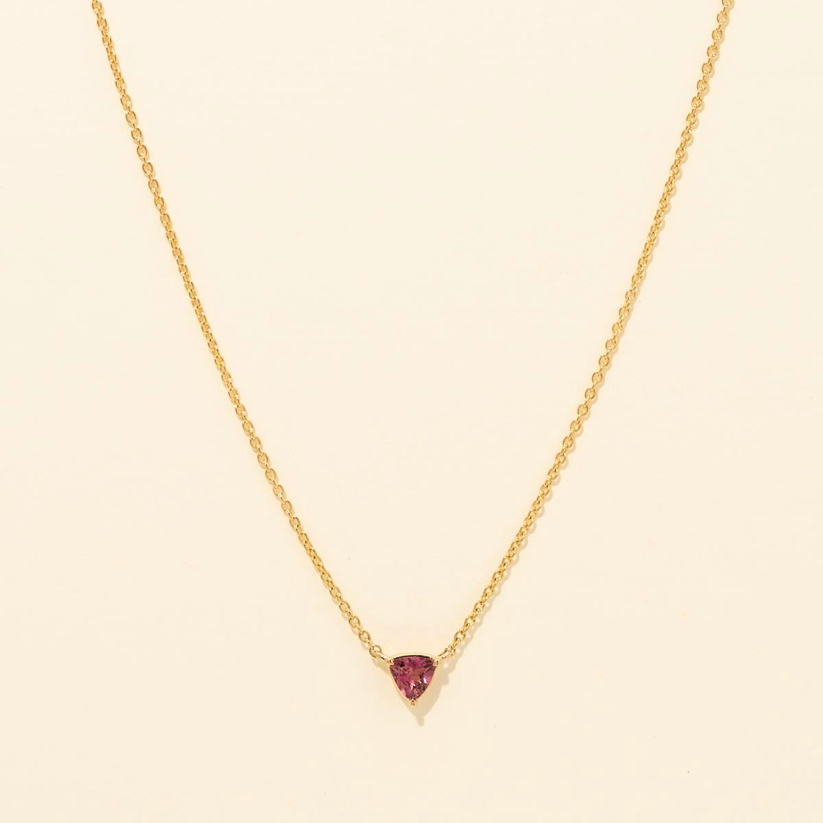 Maine Pink Tourmaline Necklace in 14kt Yellow Gold