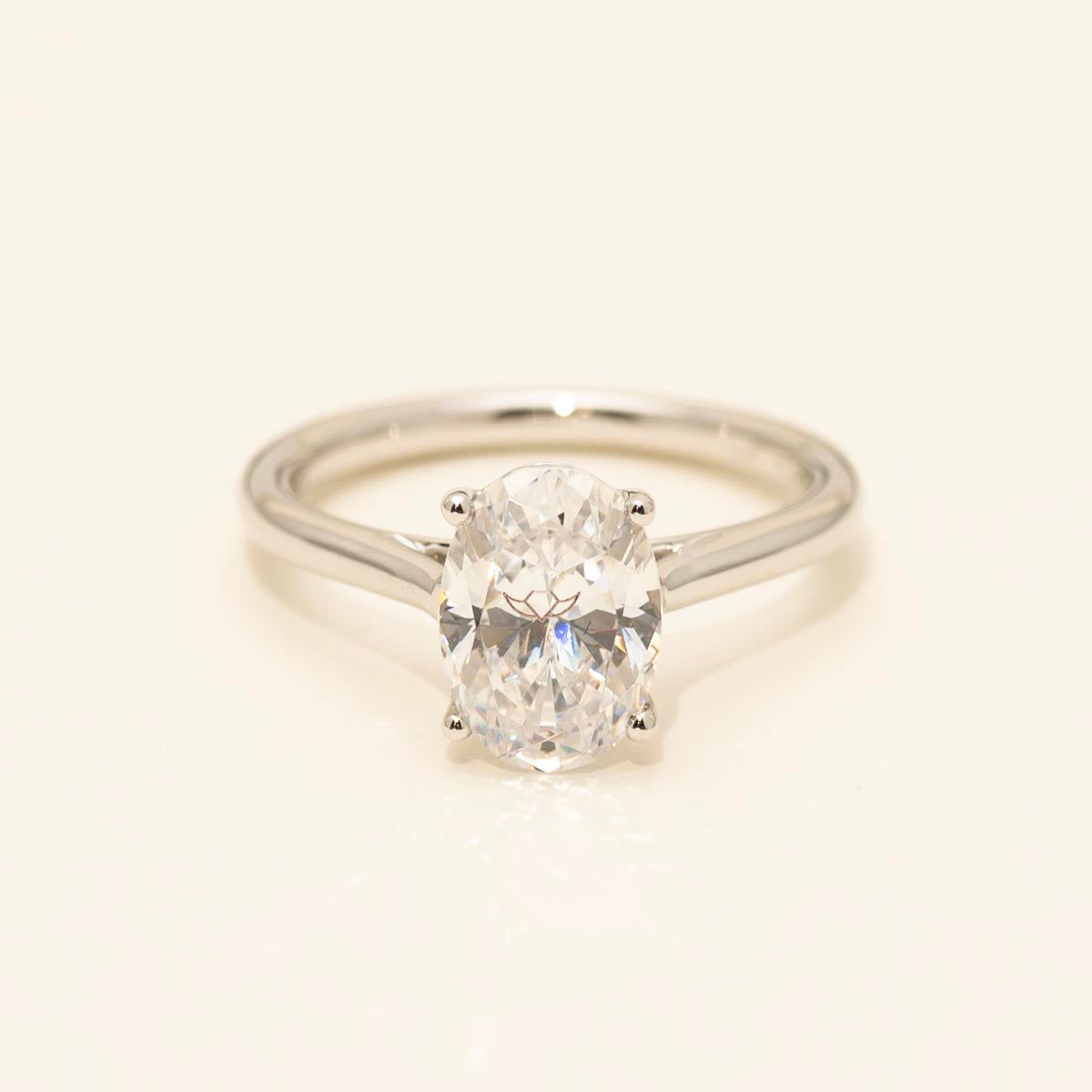 Martin Flyer Oval Solitaire Engagement Ring Setting in 14kt White Gold
