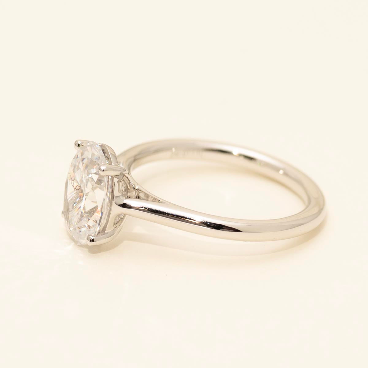 Martin Flyer Oval Solitaire Engagement Ring Setting in 14kt White Gold