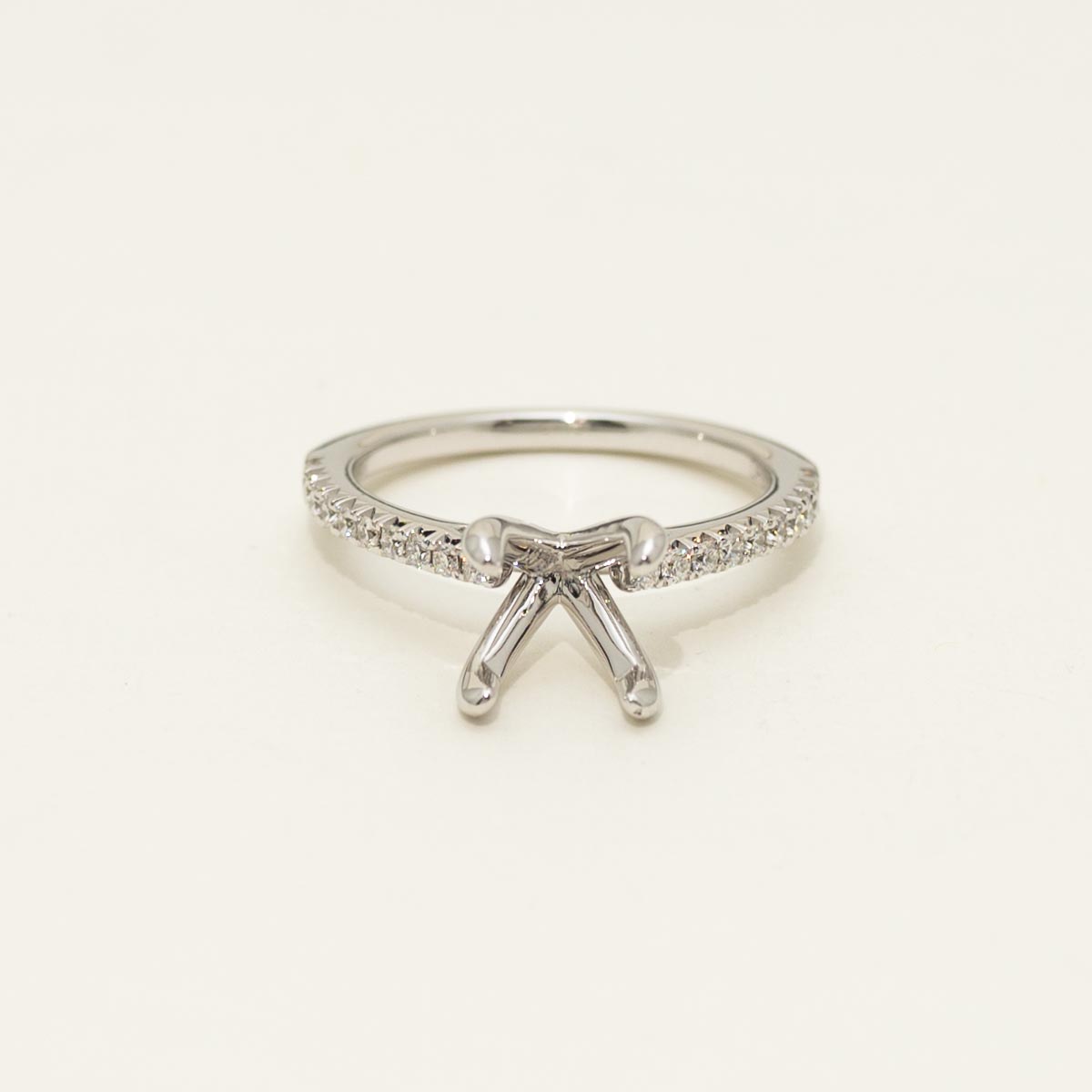 Diamond Engagement Setting in 14kt White Gold (1/4ct tw)