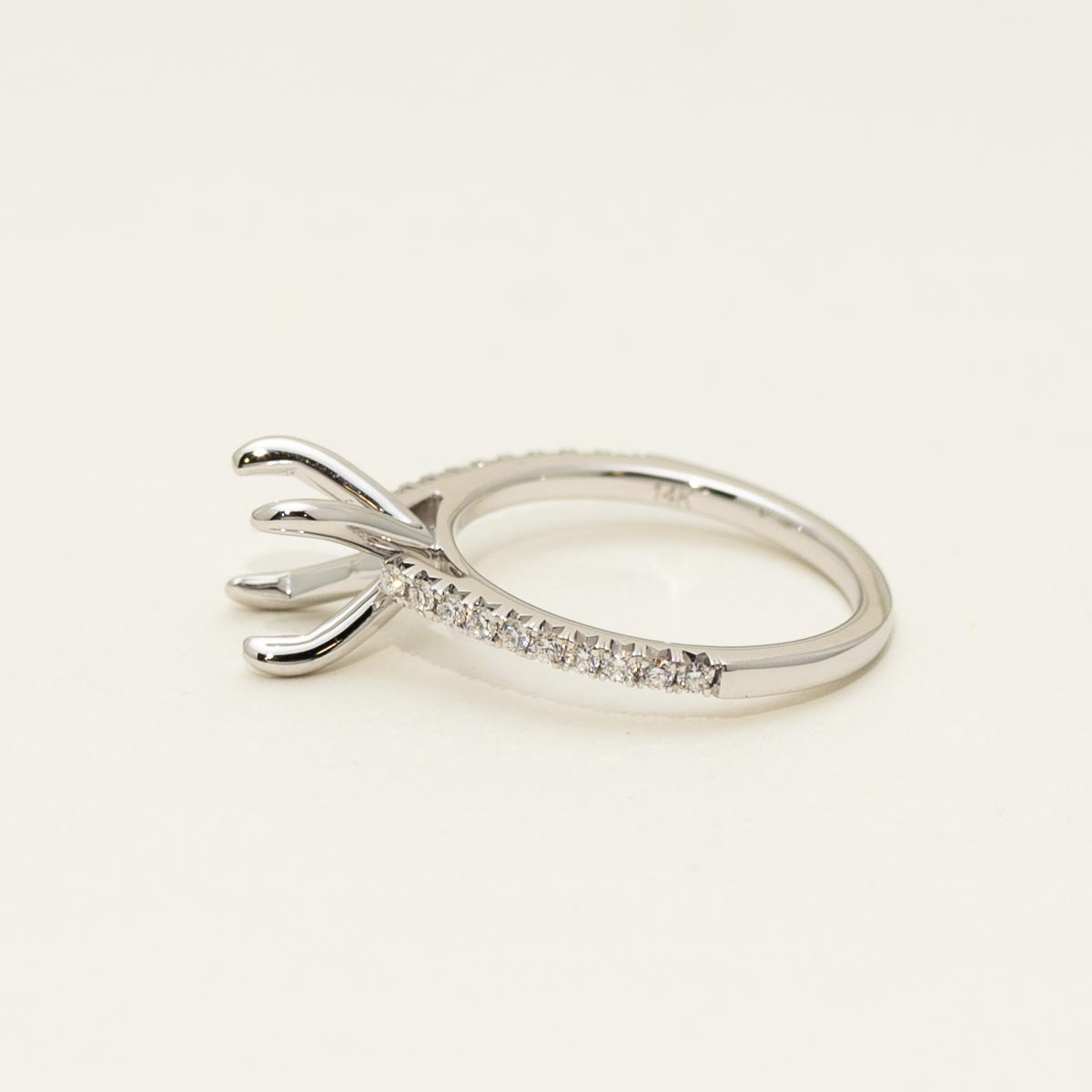 Diamond Engagement Setting in 14kt White Gold (1/4ct tw)