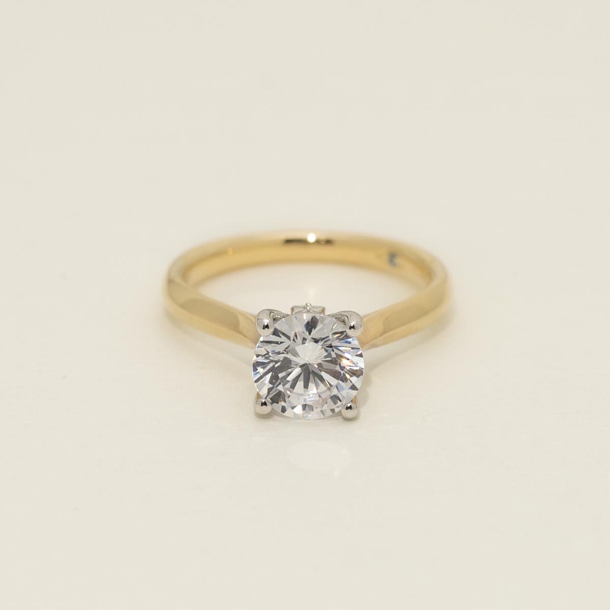 Diamond Engagement Ring Setting in 14kt Yellow and White Gold (1/20ct tw)
