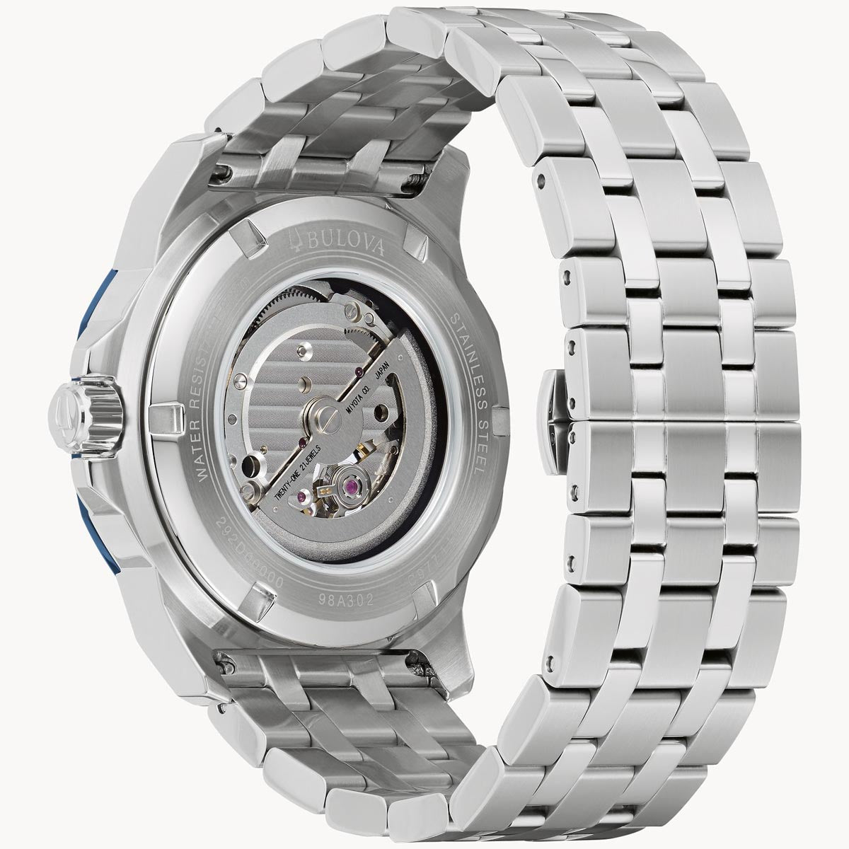 Bulova Marine Star Mens Watch with Blue Dial and Stainless Steel Bracelet (automatic movement)