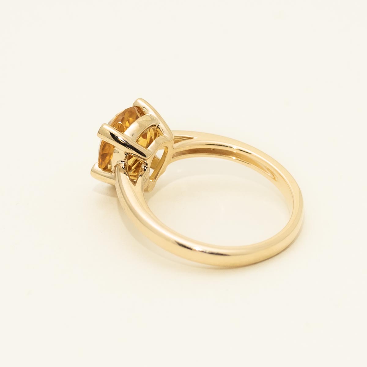 Pear Citrine Solitaire Ring in 14kt Yellow Gold