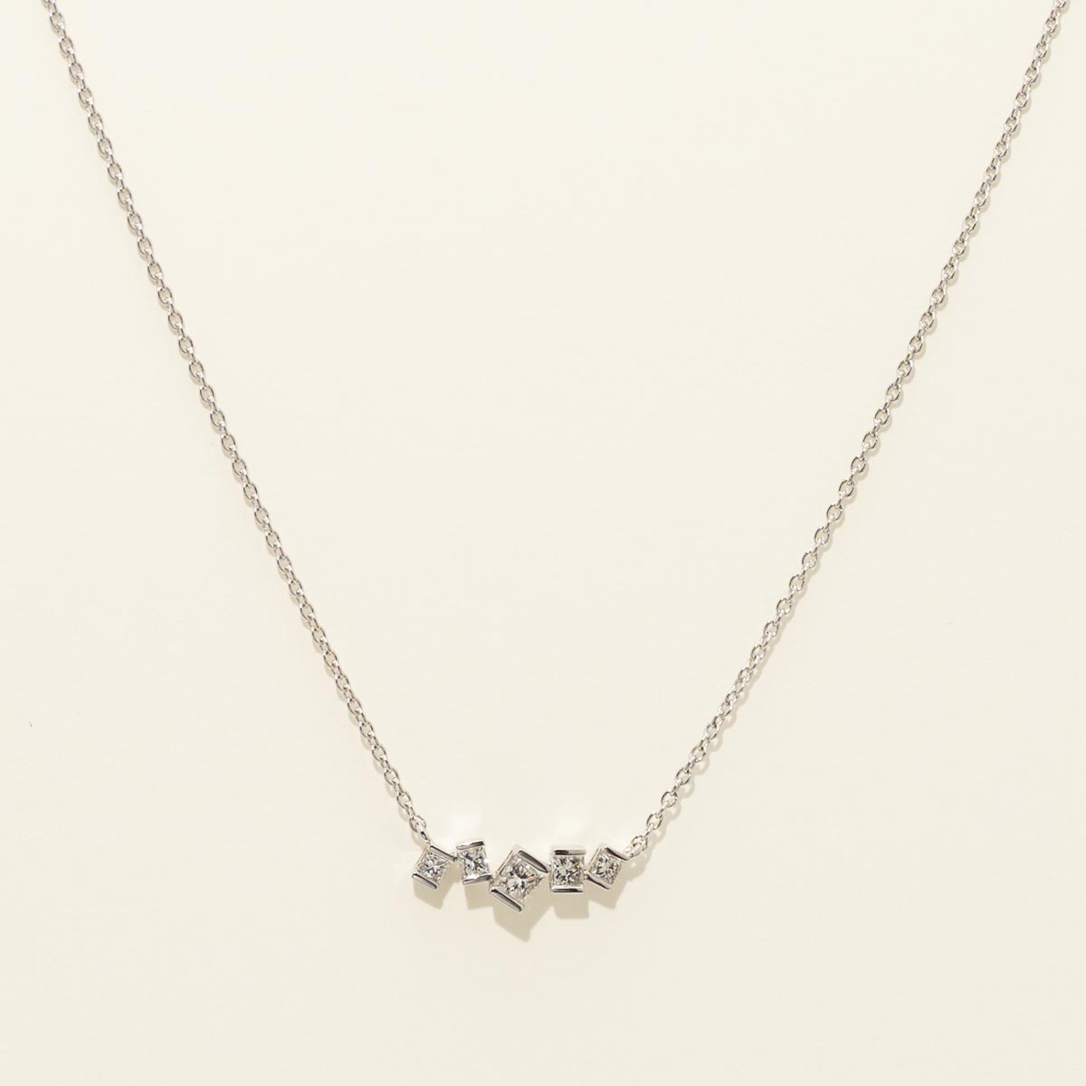 Princess Cut Diamond Fashion Necklace in 14kt White Gold (1/4ct tw)