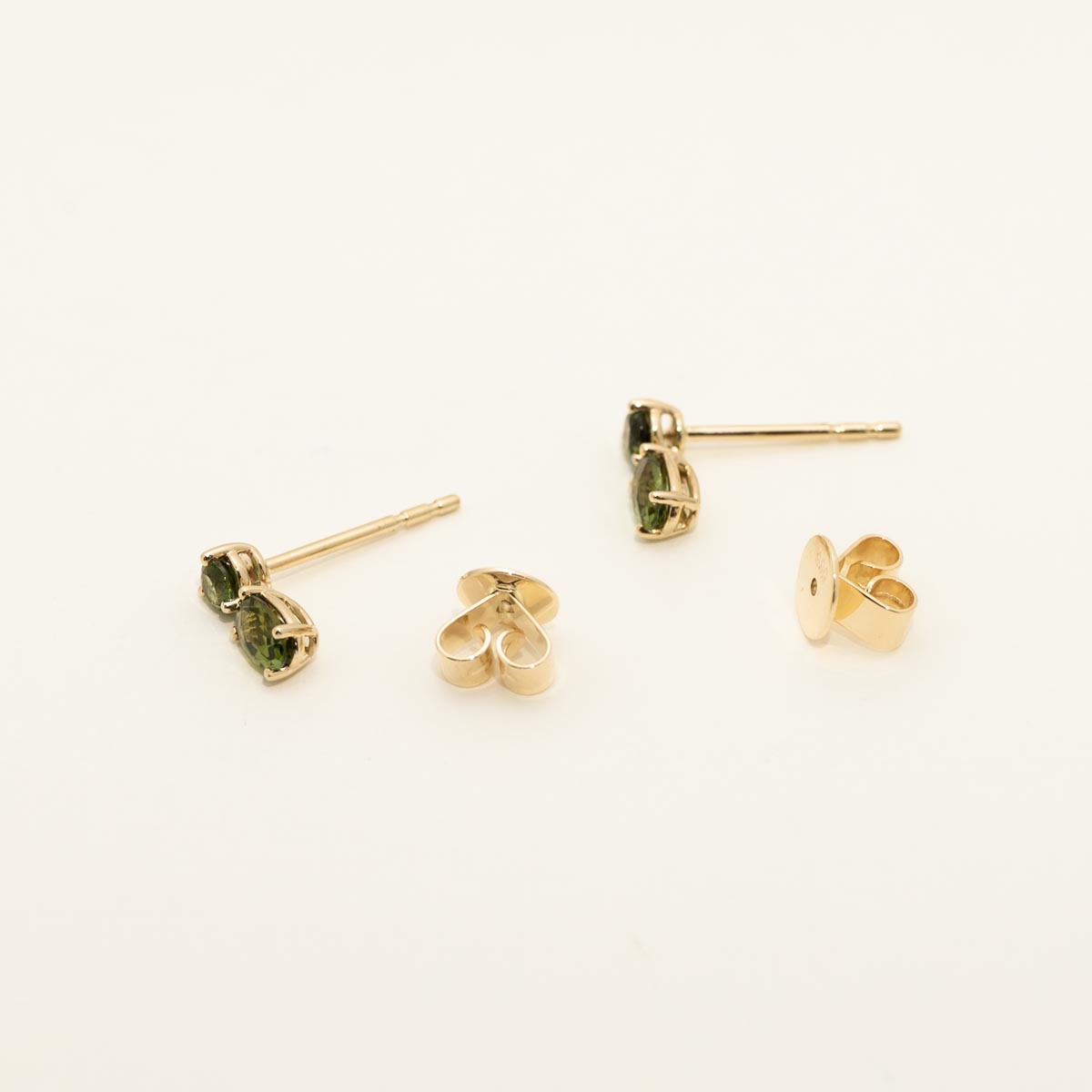 Maine Green Tourmaline Drop Earrings in 14kt Yellow Gold