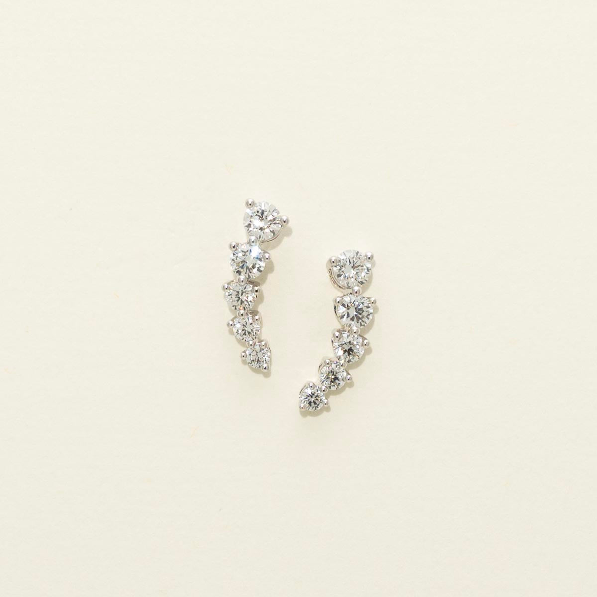 Memoire Essentials Diamond Climber Stud Earrings in 18kt White Gold (3/4ct tw)