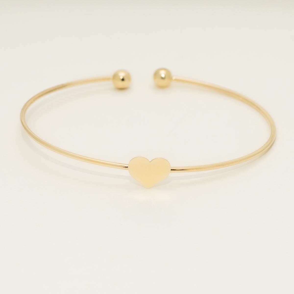 Heart Cuff Bracelet in 14kt Yellow Gold