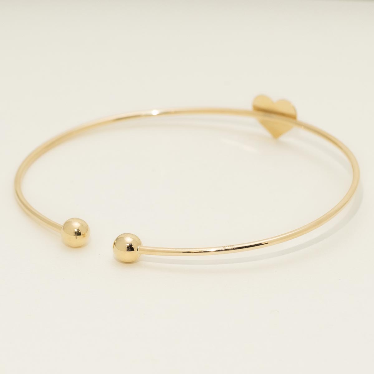 Heart Cuff Bracelet in 14kt Yellow Gold