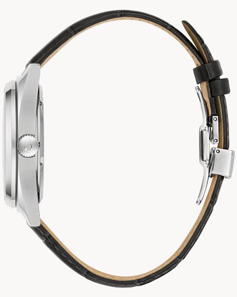 Bulova Surveyor Mens Watch with Skeletonized Dial and Black Leather Strap (automatic movement)