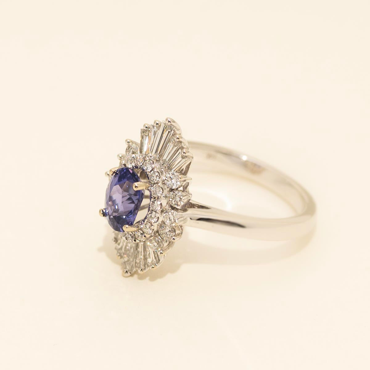 Purple Spinel Ring in 14kt White Gold with Diamonds ( 7/8ct tw)