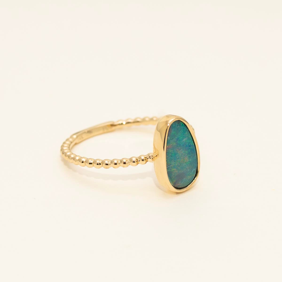 Parlé Australian Opal Doublet Ring in 14kt Yellow Gold