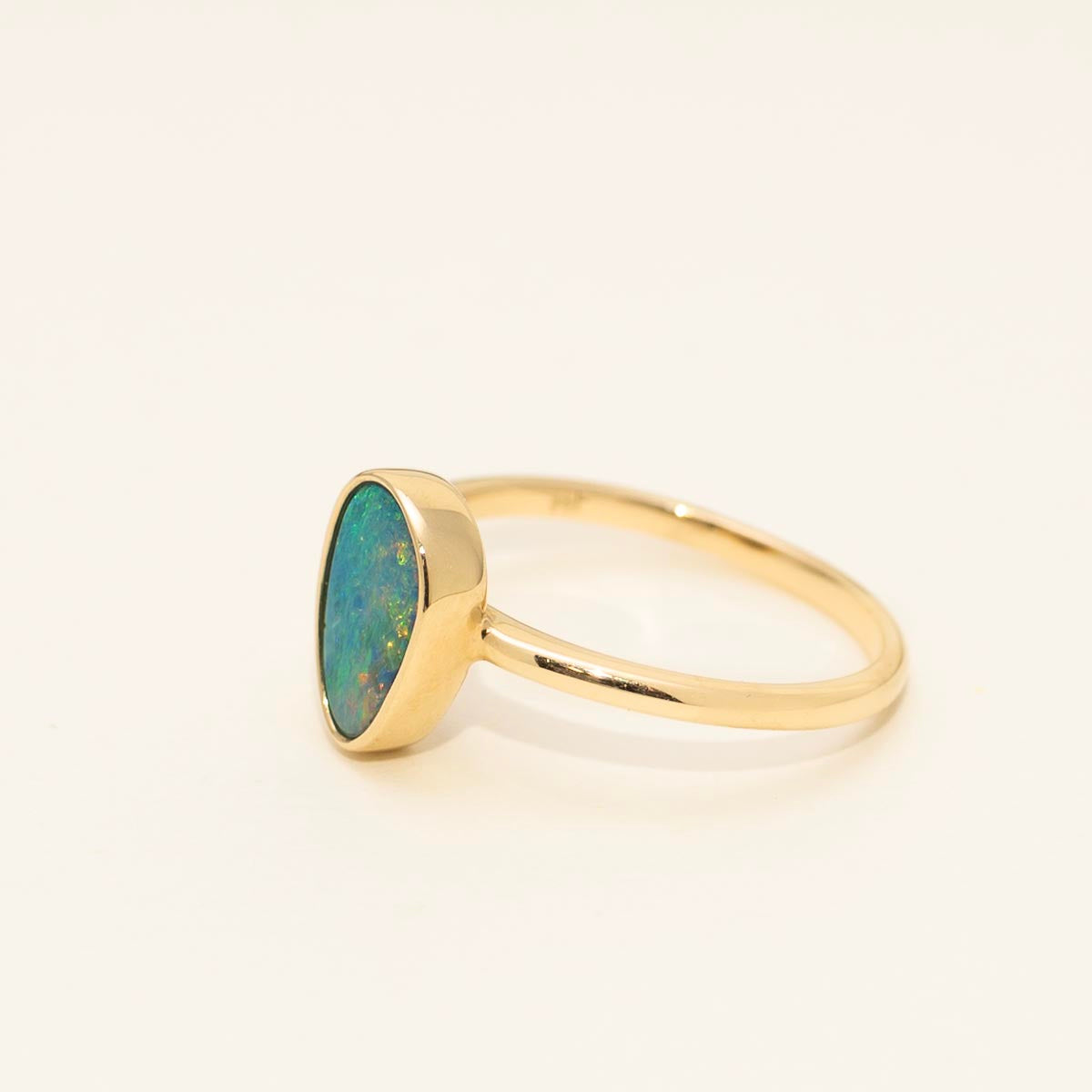 Parlé Australian Opal Doublet Ring in 14kt Yellow Gold