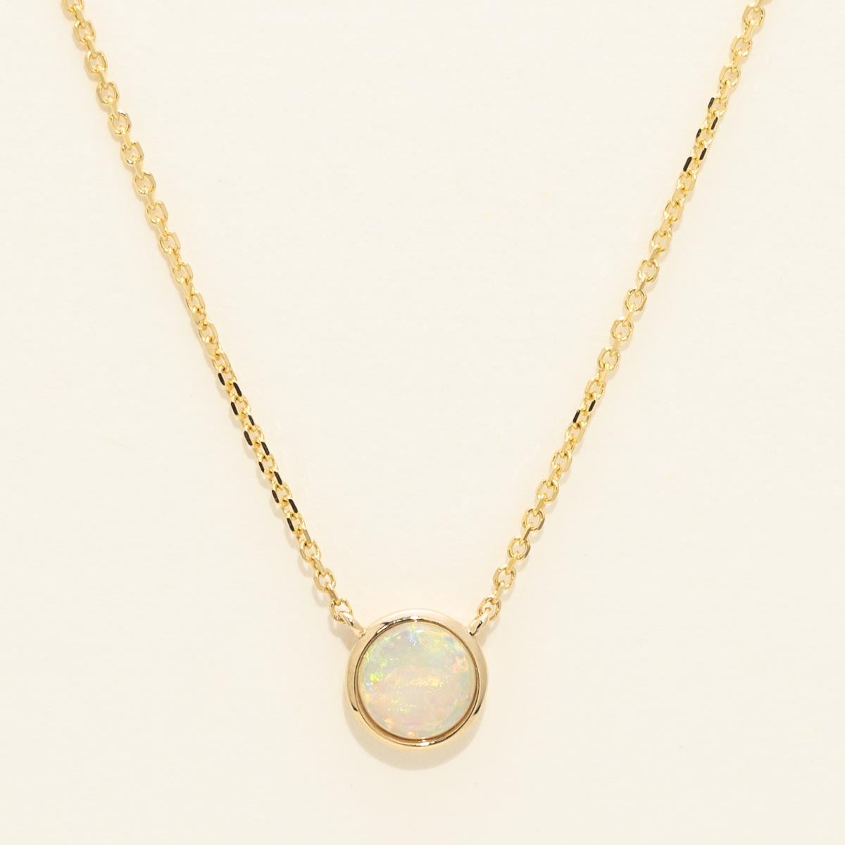 Parlé Australian Opal Bezel Necklace in 14kt Yellow Gold