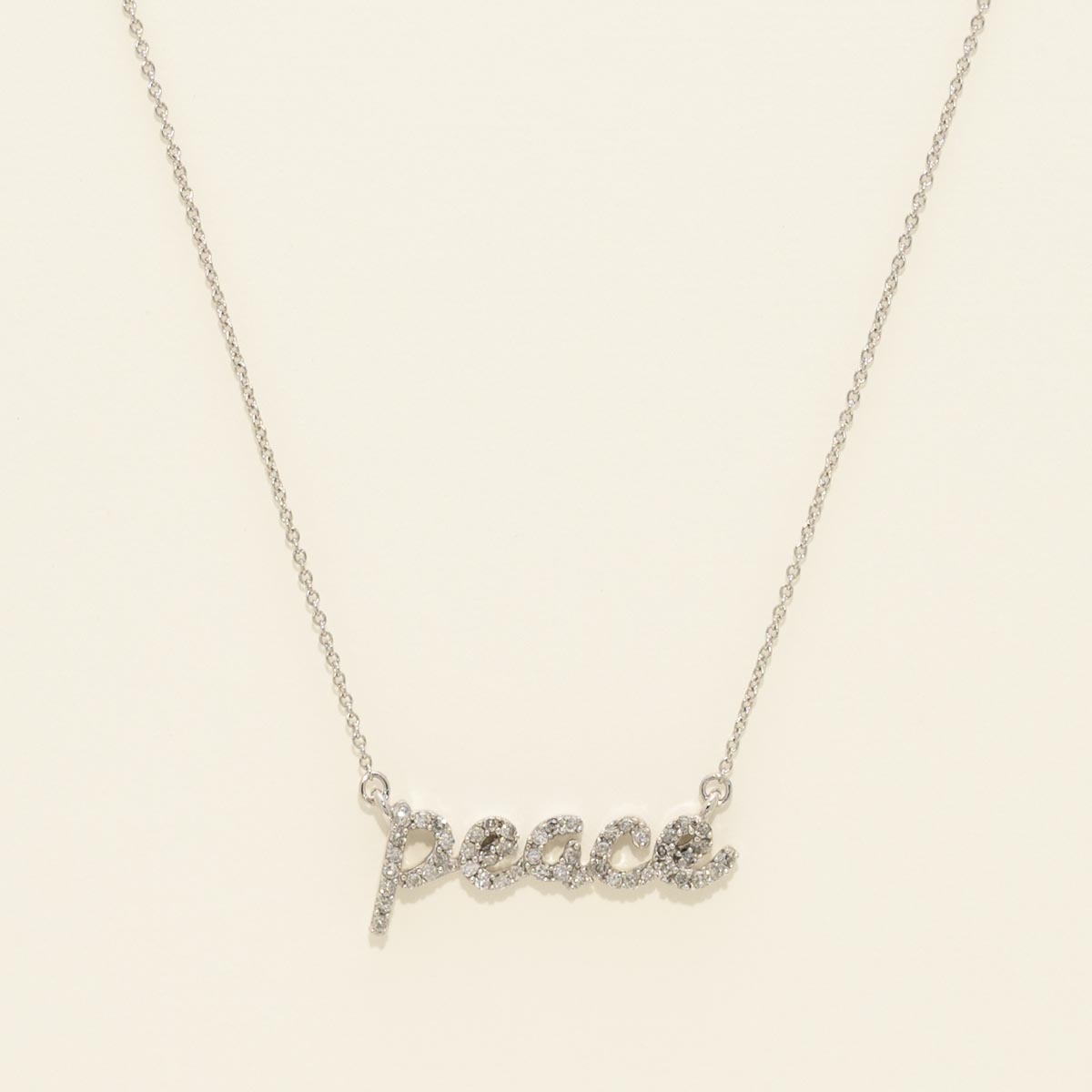 Diamond Peace Necklace in 10kt White Gold (1/7ct tw)
