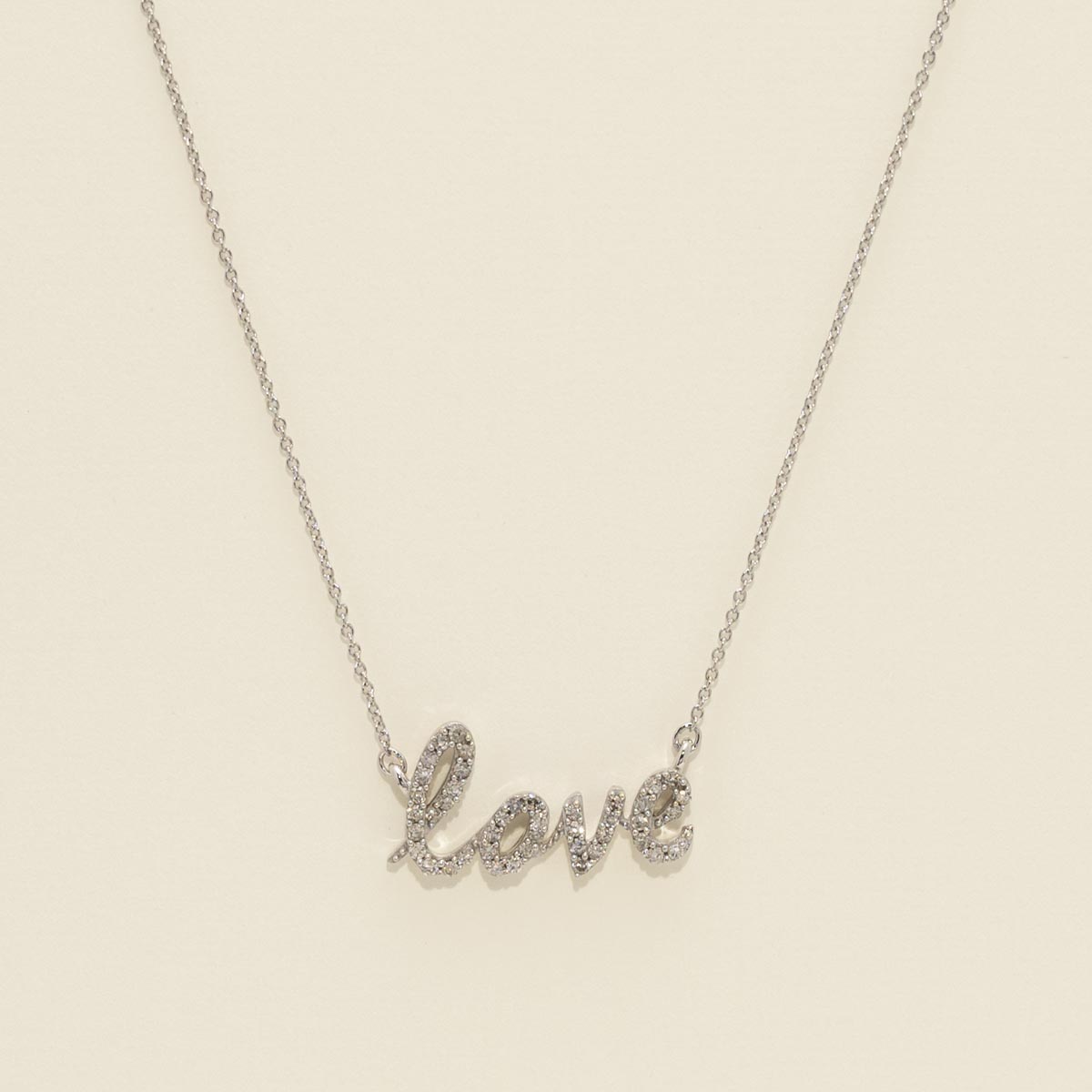 Diamond Love Necklace in 10kt White Gold  (1/7ct tw)