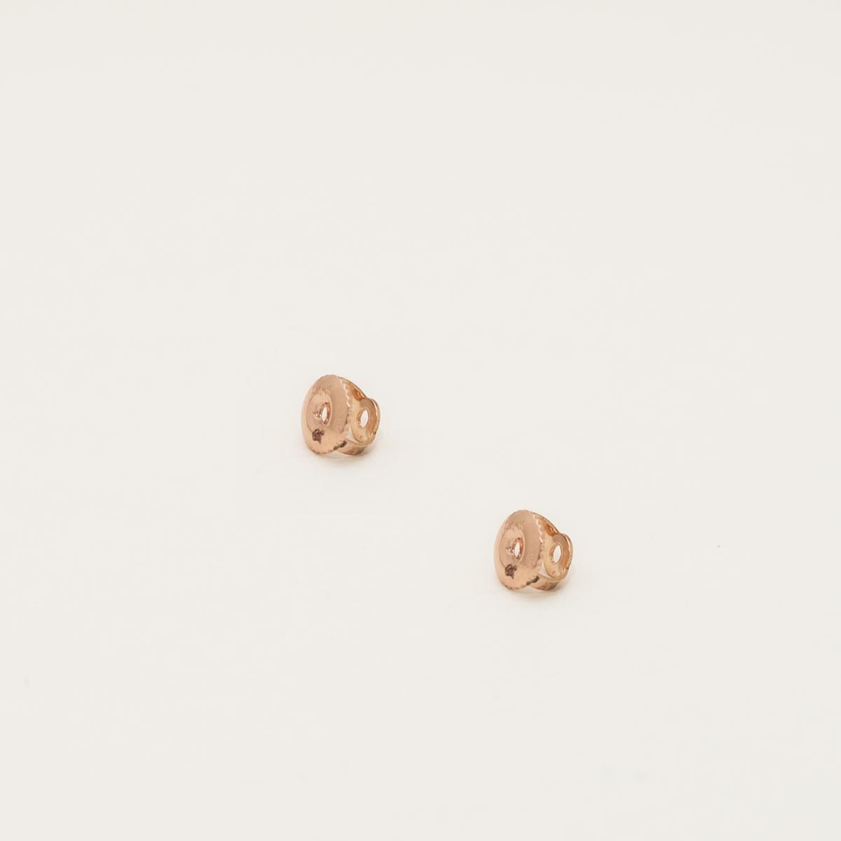 Blue and Champagne Diamond Double Halo Stud Earrings in 14kt Rose Gold (1ct tw)