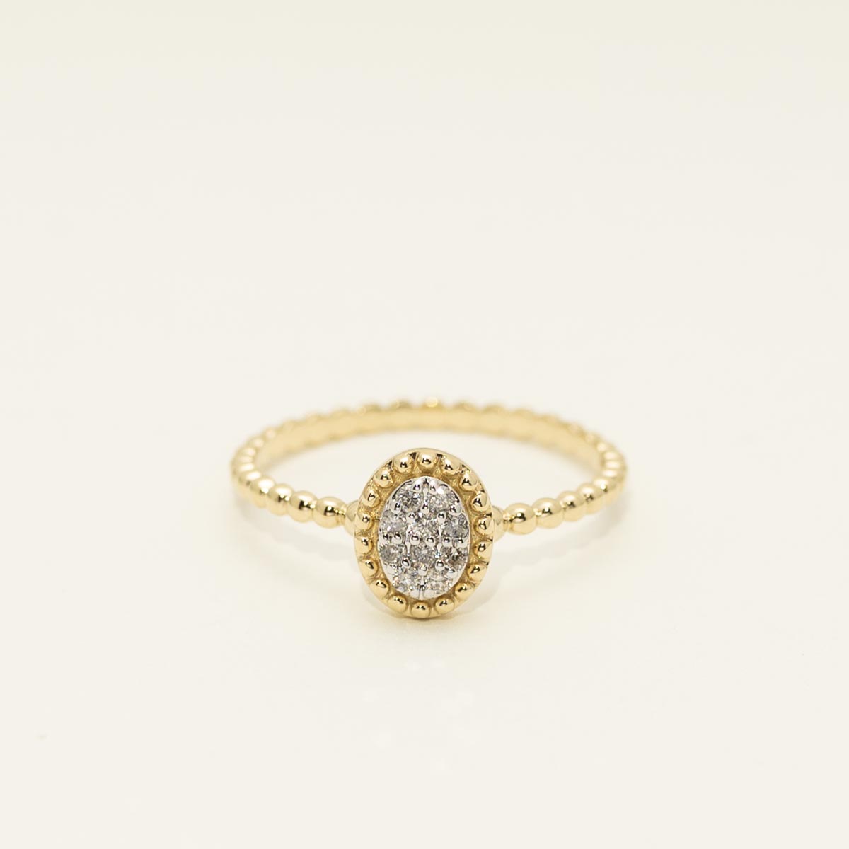 Diamond Oval Shaped Ring in 14kt Yellow Gold (1/10ct tw)