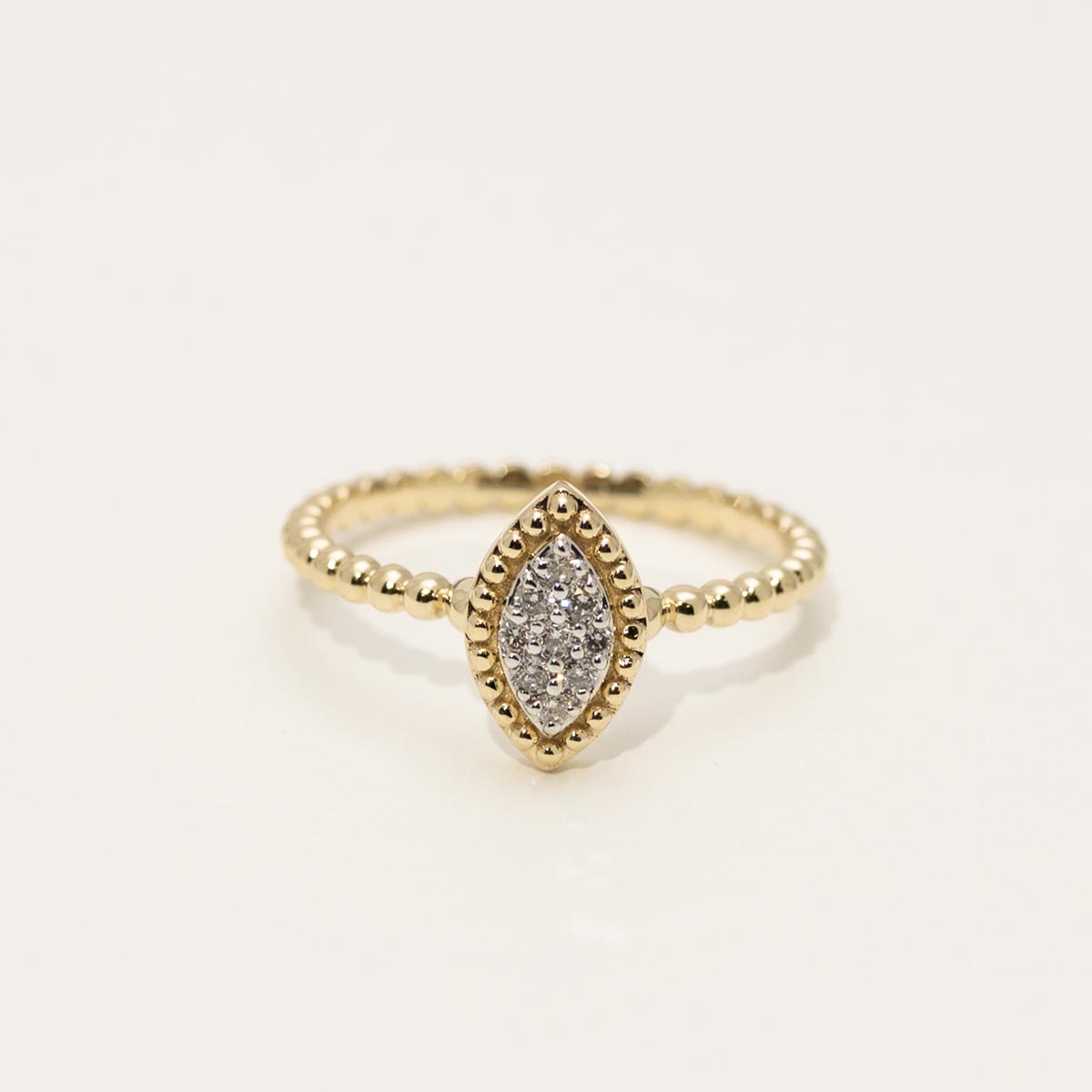 Diamond Marquise Shaped Ring in 14kt Yellow Gold (1/10ct tw)