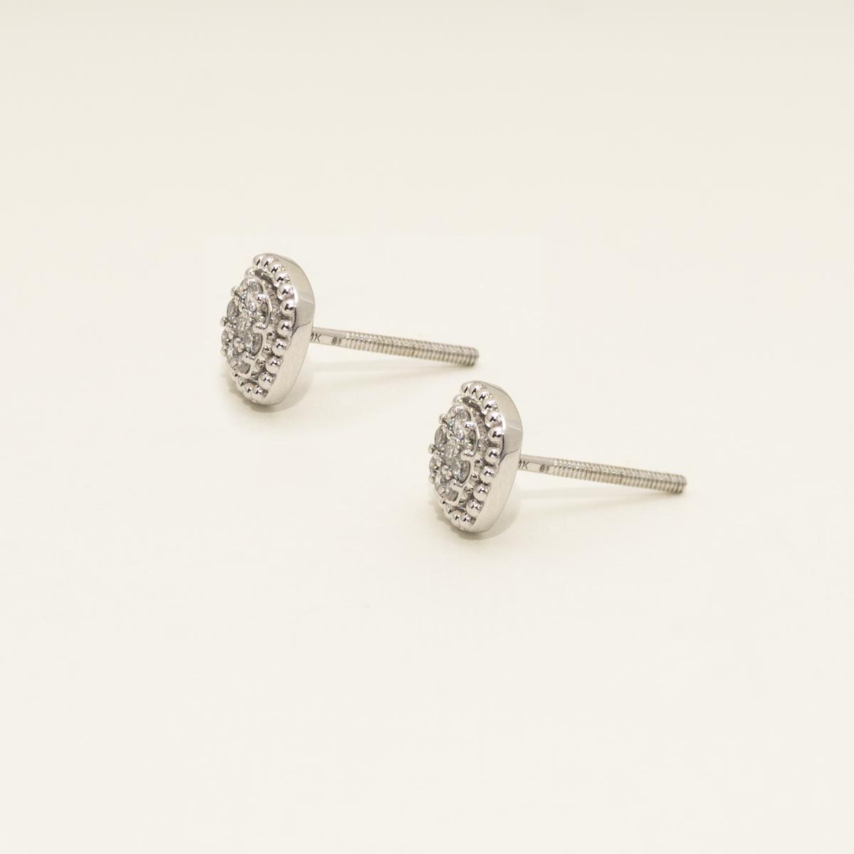 Diamond Cushion Stud Earrings in 14kt White Gold (1/5ct tw)