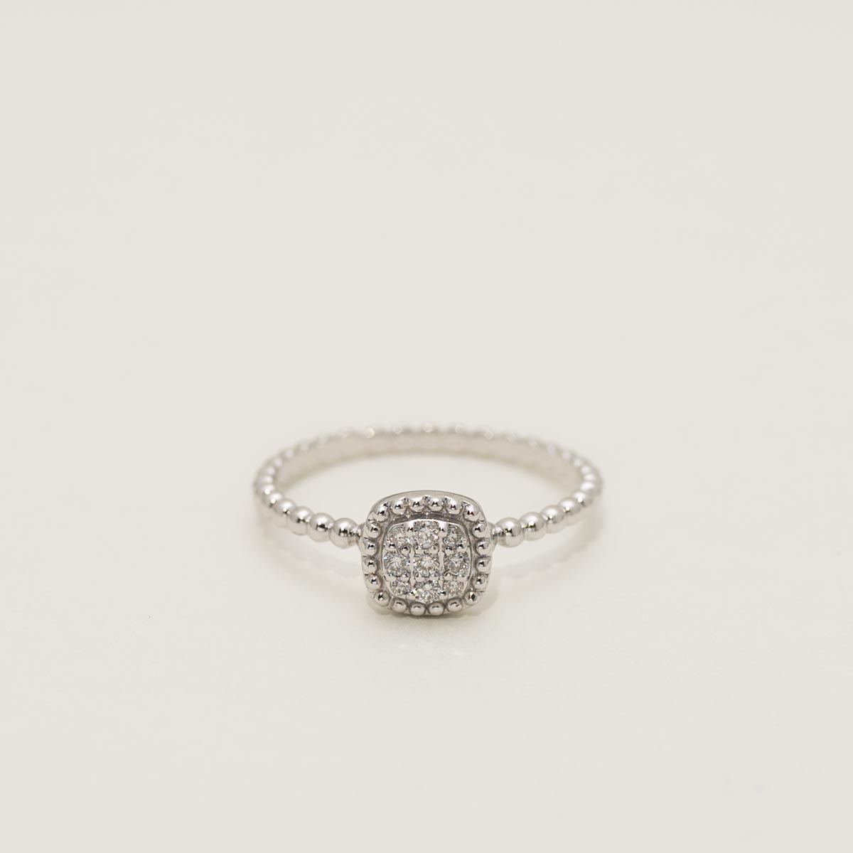 Diamond Cushion Shape Ring in 14kt White Gold (1/10ct tw)