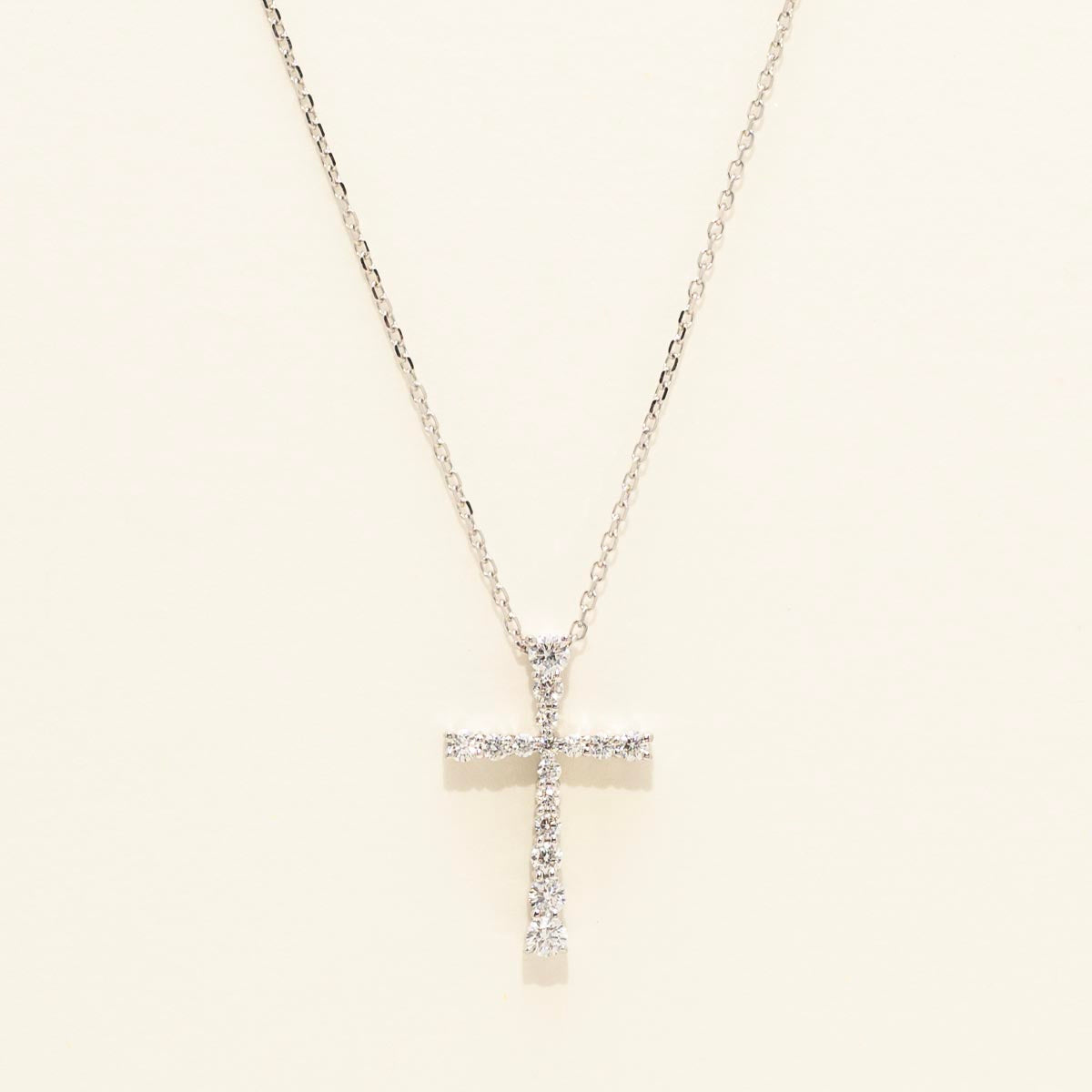 Diamond Cross Necklace in 14kt White Gold (1/3ct tw)