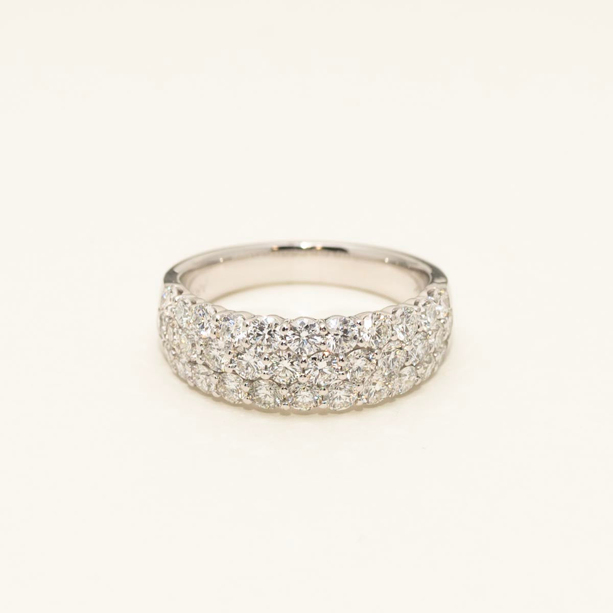 Three Row Diamond Ring in 14kt White Gold (2ct tw)