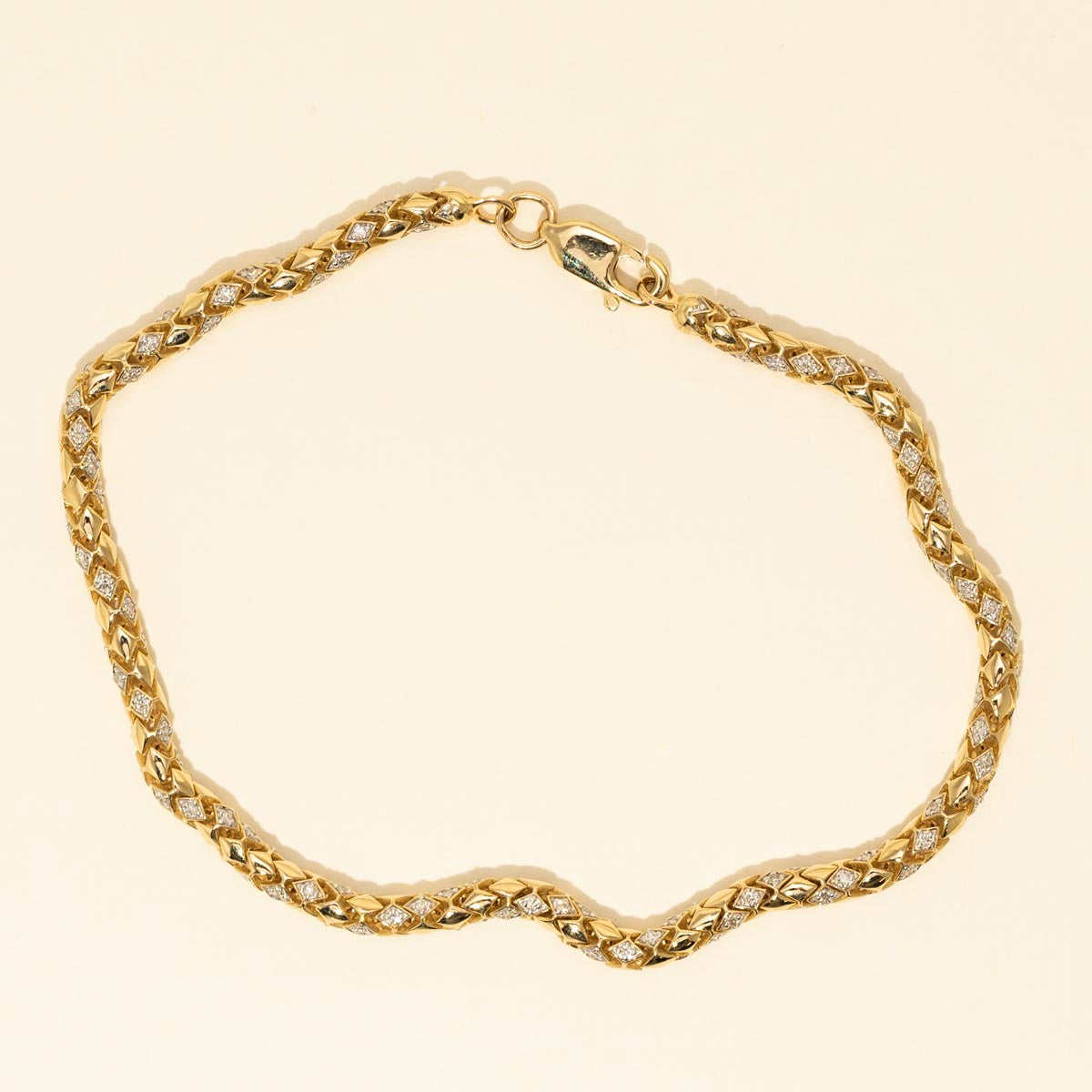 Mens Diamond Link Chain Bracelet in 14kt Yellow Gold (5/8ct tw)