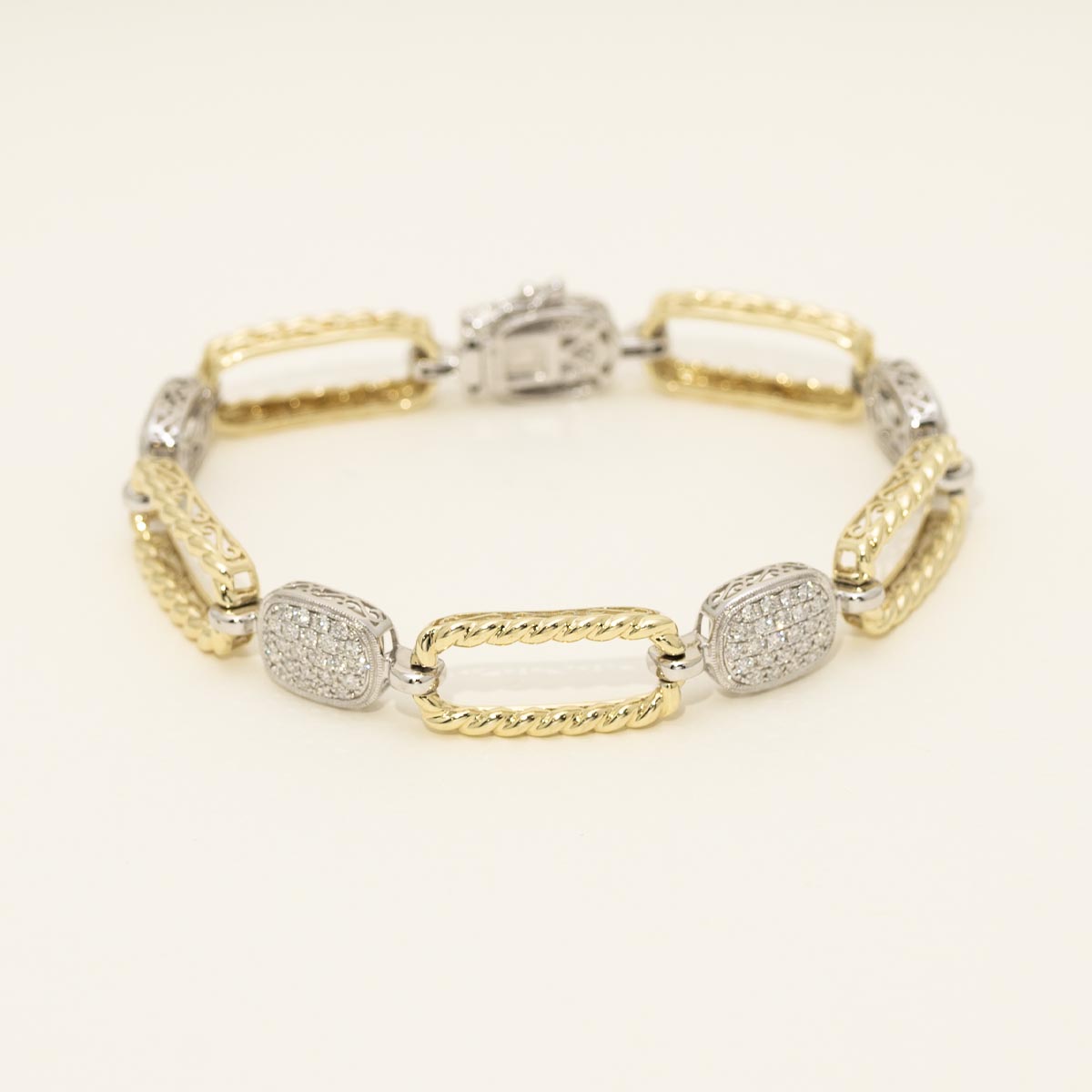 Dabakarov Diamond Link Bracelet in 14kt Yellow and White Gold (1 1/2ct tw)