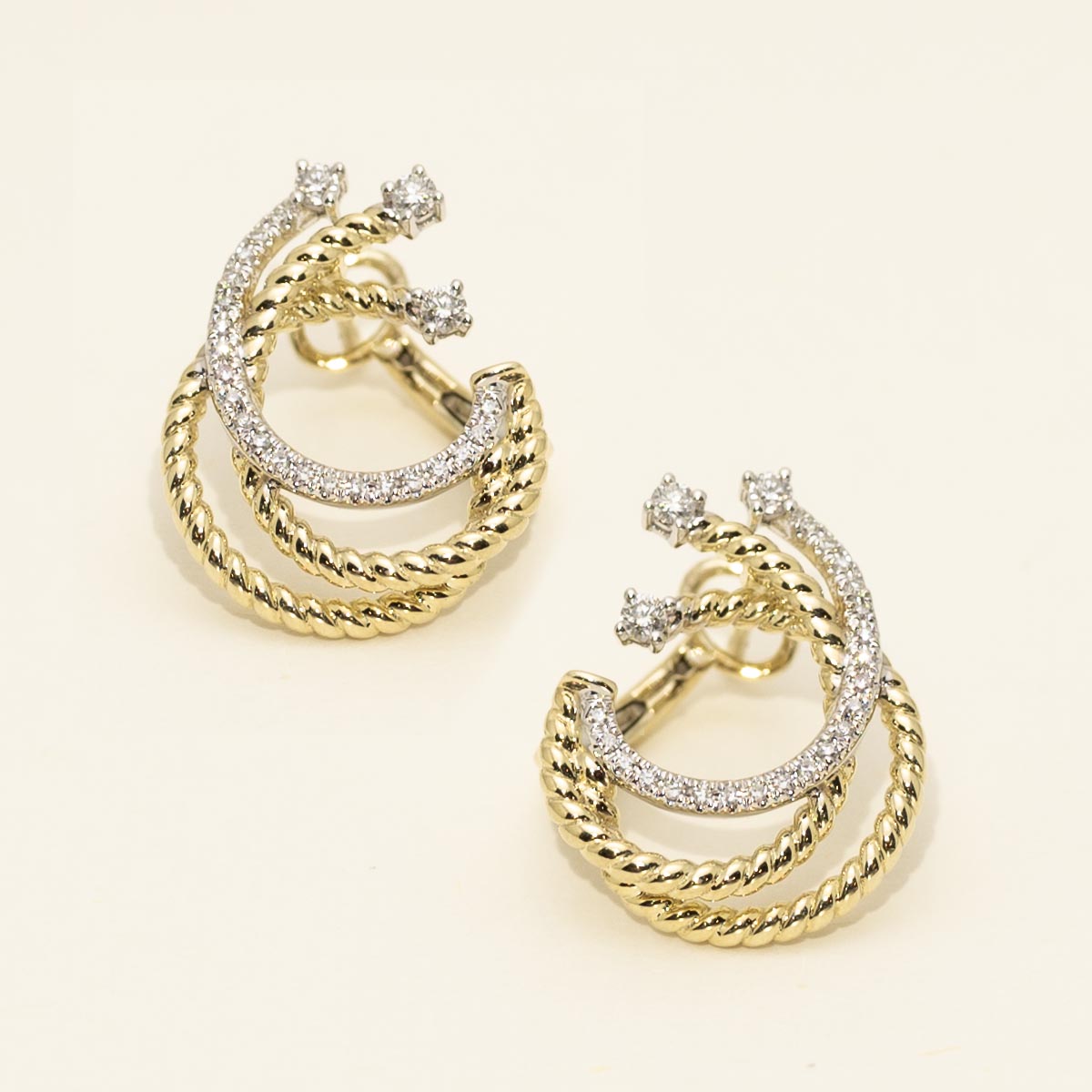 Dabakarov Diamond Fashion Earrings in 14kt Yellow and White Gold (1/3ct tw)