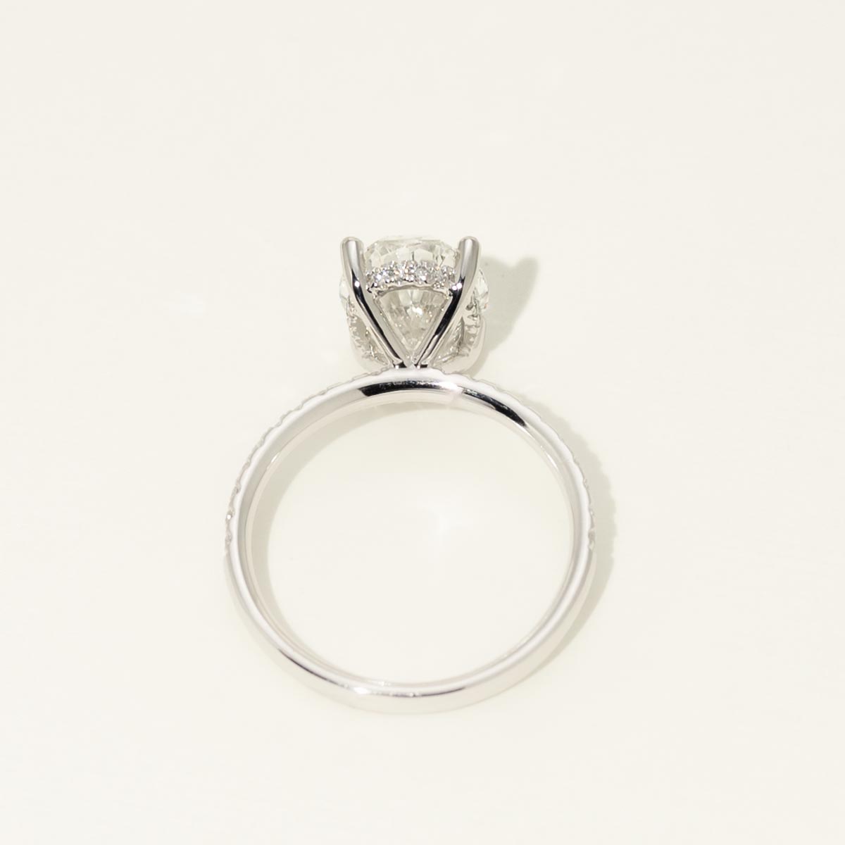 Oval Lab Grown Diamond Engagement Ring in Platinum (3 1/3ct tw)