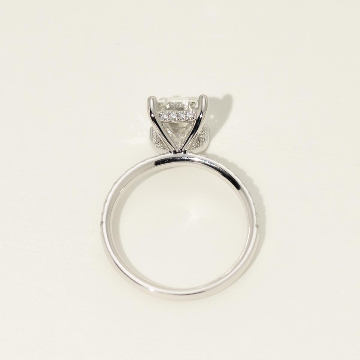 Emerald Cut Lab Grown Diamond Engagement Ring in Platinum (3 1/3ct tw)