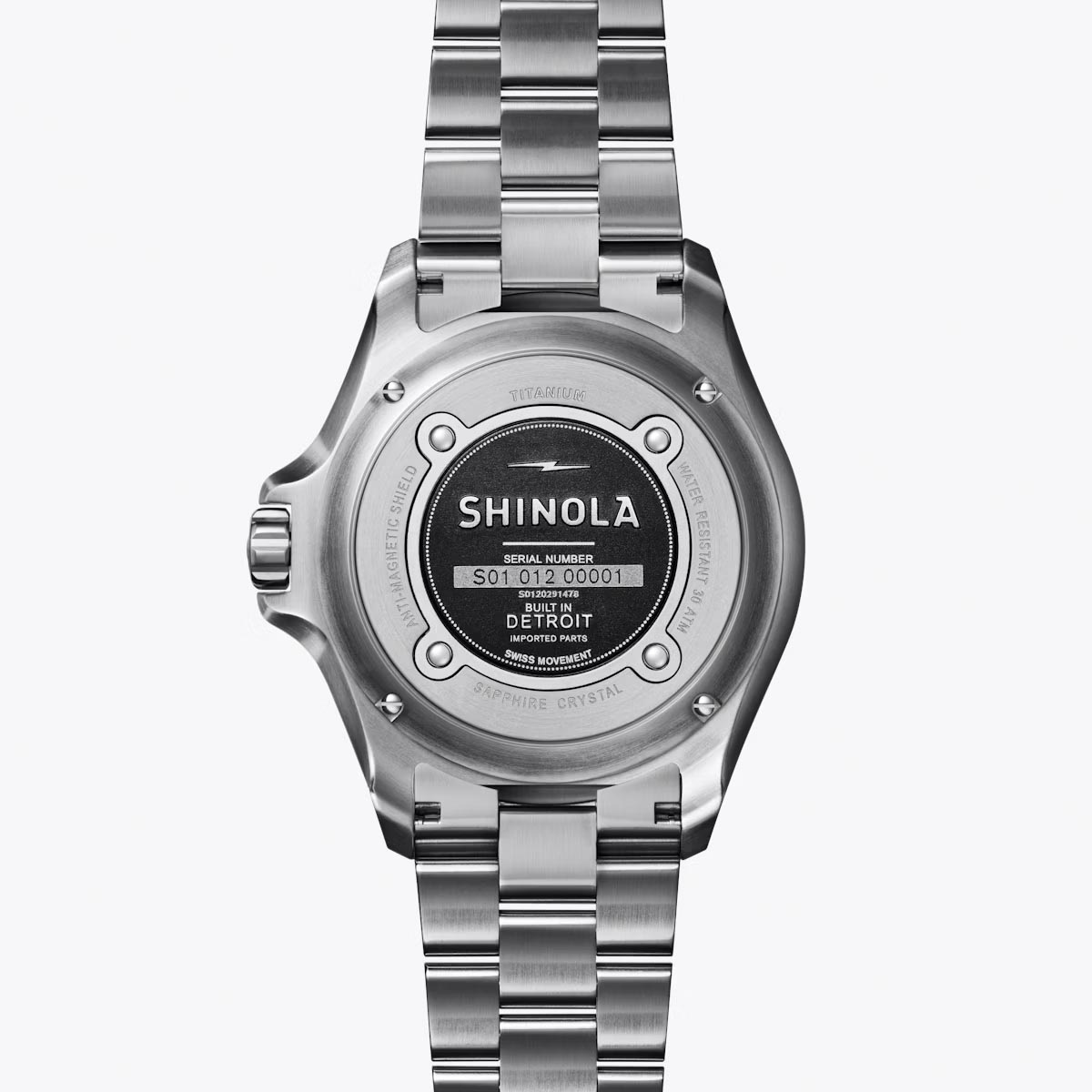 Shinola Lava Lake Monster with Red Dial and Titanium Bracelet (automatic movement)