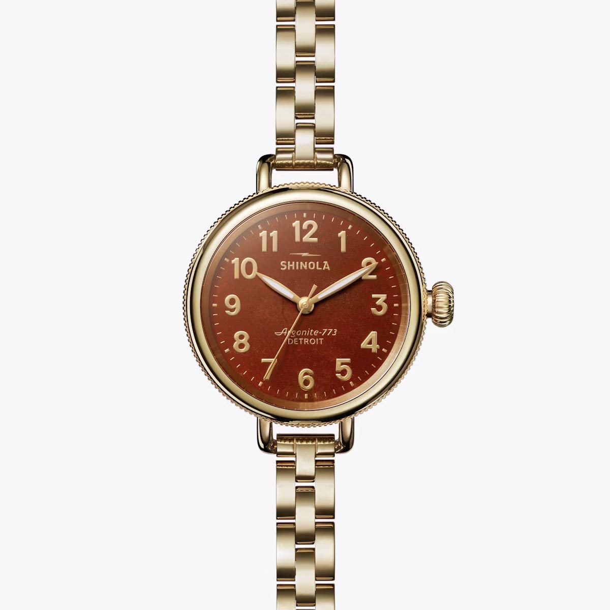 Shinola Birdy Womens Watch with Red Jasper Dial and Yellow Stainless Steel Bracelet (quartz movement)