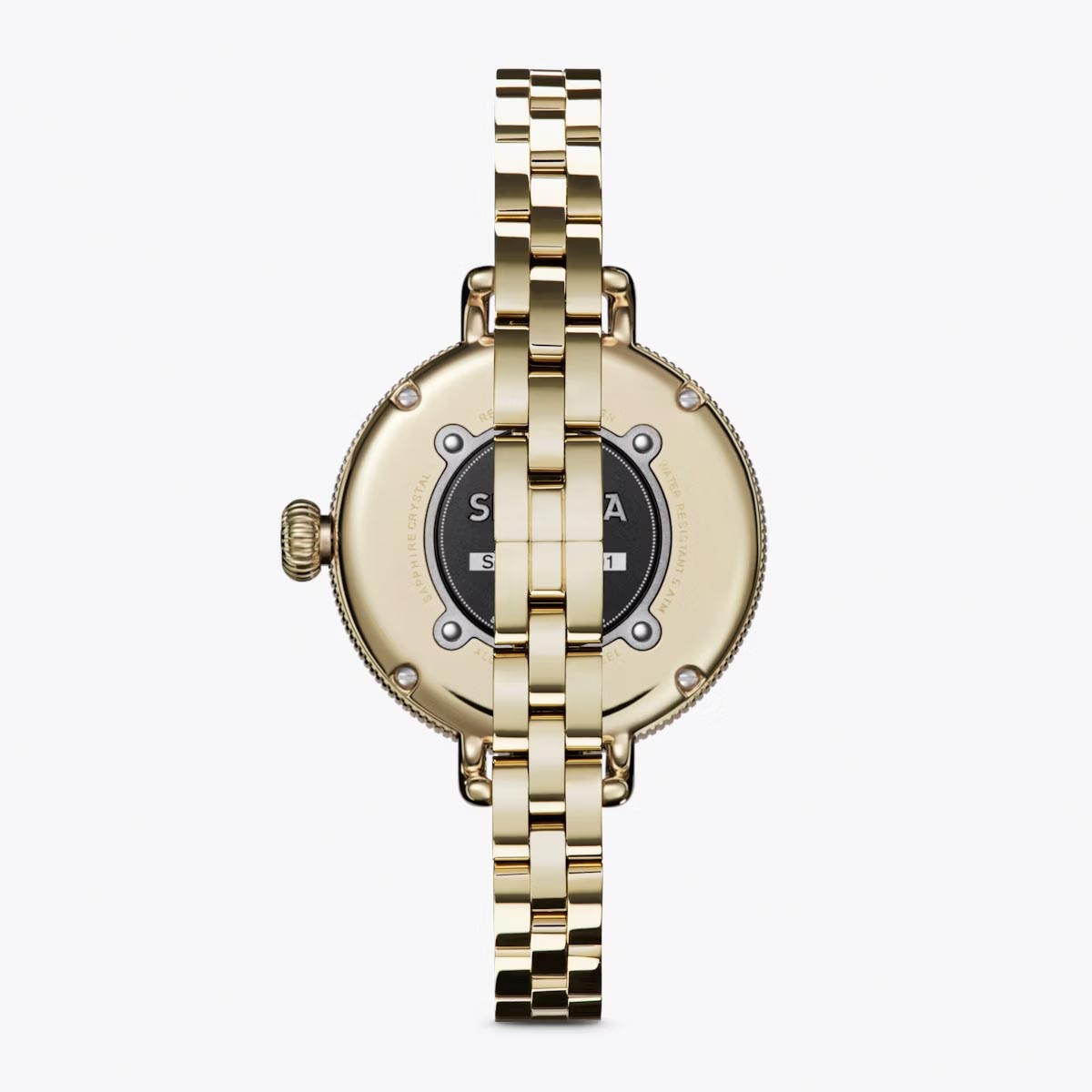 Shinola Birdy Womens Watch with Red Jasper Dial and Yellow Stainless Steel Bracelet (quartz movement)
