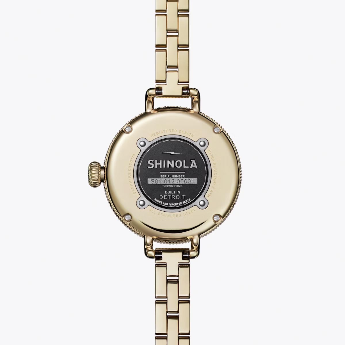 Shinola Birdy Womens Watch with Red Jasper Dial and Yellow Stainless Steel Bracelet (quartz movement)