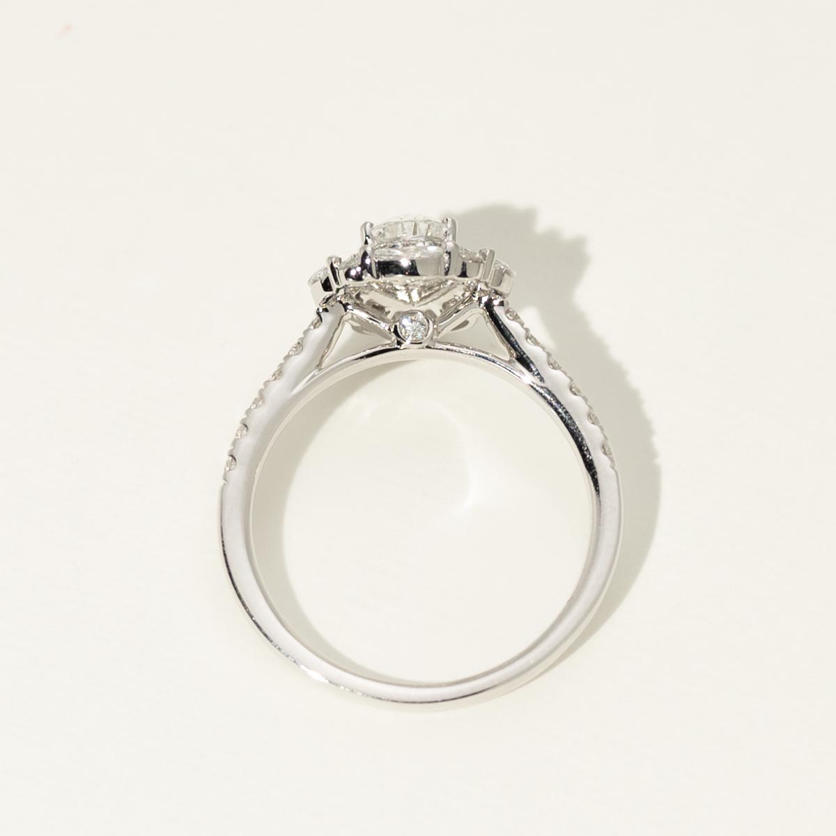 Lab Grown Pear Shape Diamond Engagement Ring in 14kt White Gold (1 1/3ct tw)