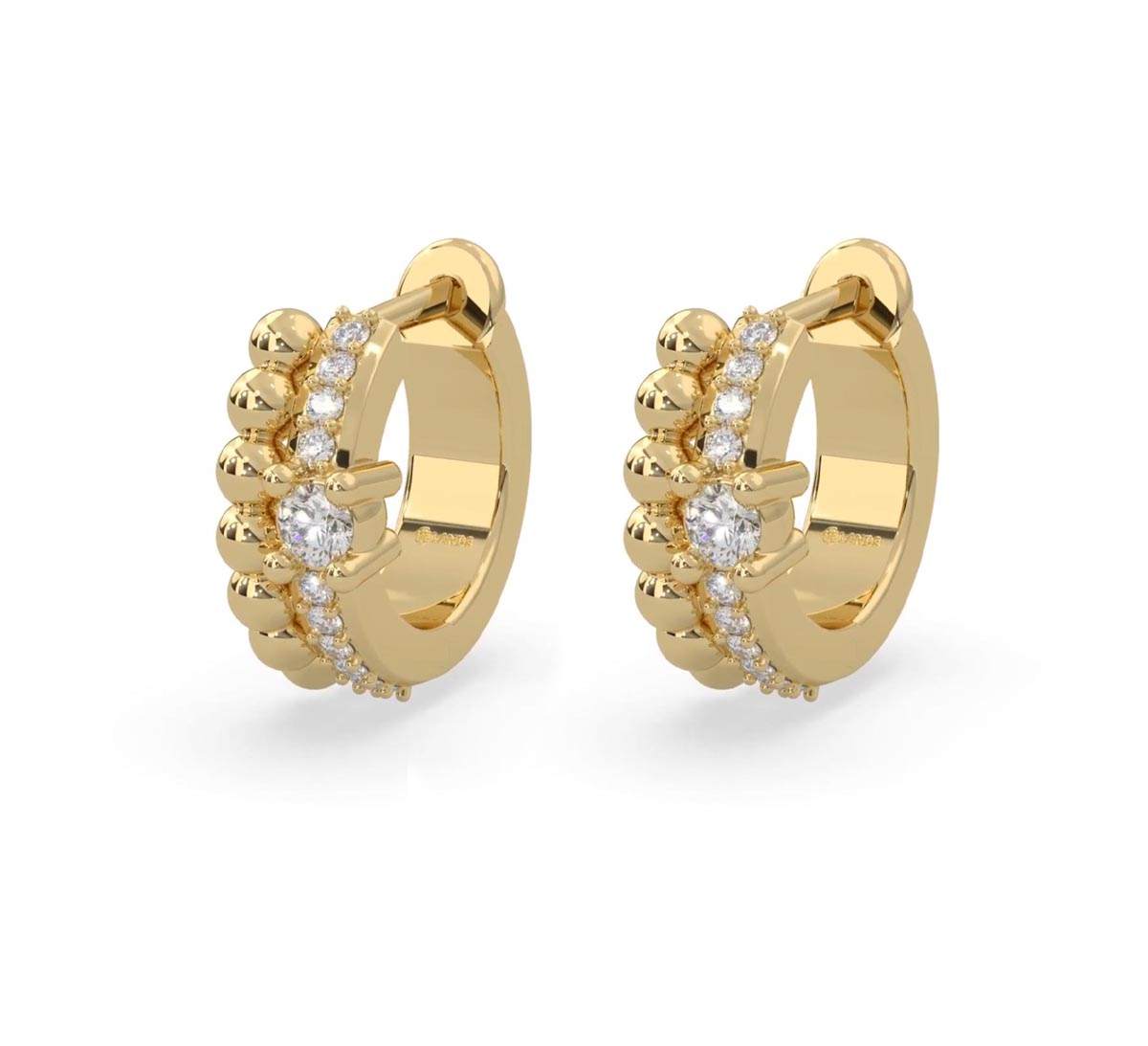 Lands Collection Spirit Diamond Hoop Earrings in Yellow Modern Electrum (1/3ct tw)