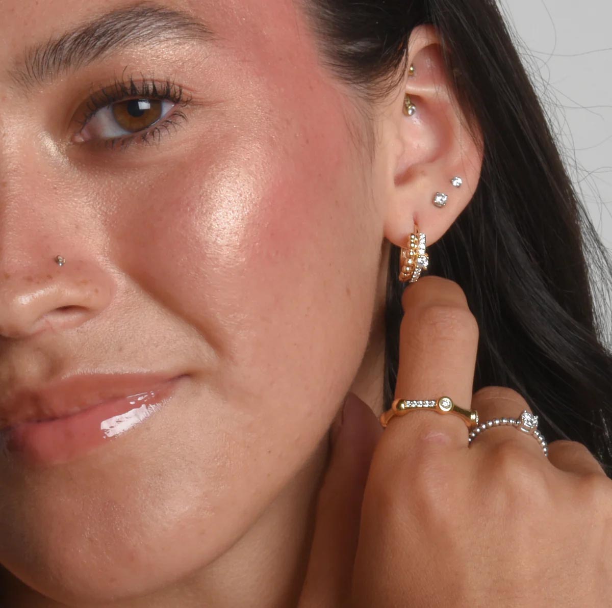Lands Collection Spirit Diamond Hoop Earrings in Yellow Modern Electrum (1/3ct tw)