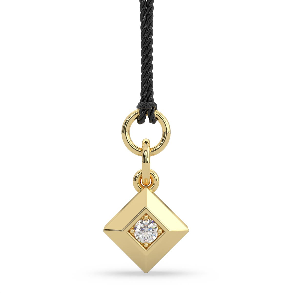 Lands Collection Earth Diamond Necklace and Hoop Earring Set in Yellow Modern Electrum (1/20ct)