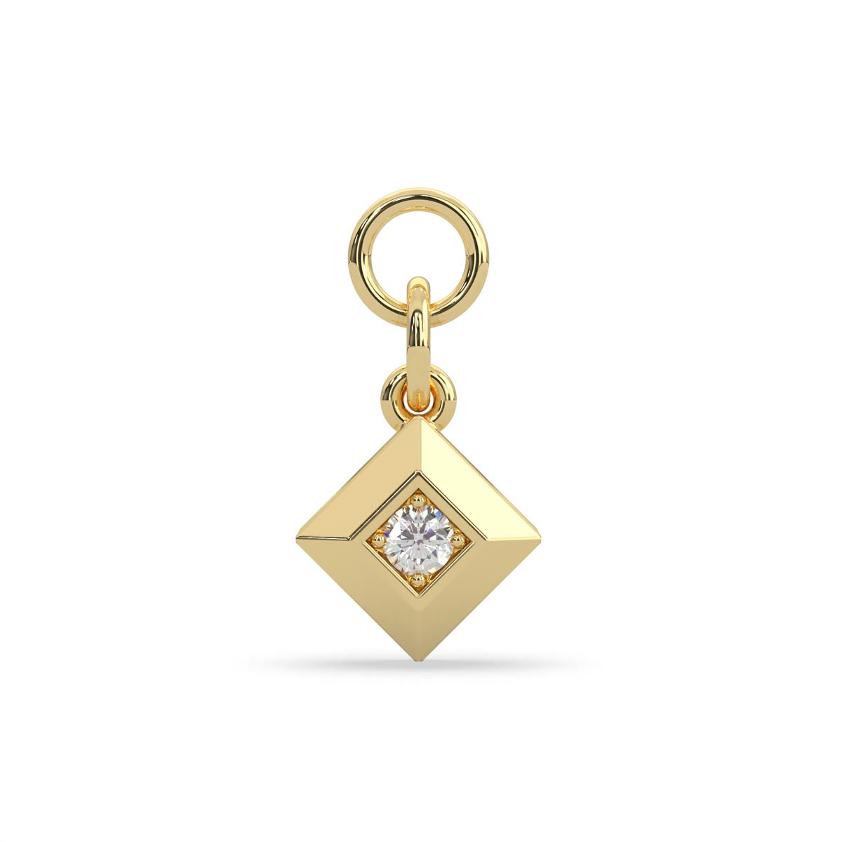 Lands Collection Earth Diamond Necklace and Hoop Earring Set in Yellow Modern Electrum (1/20ct)