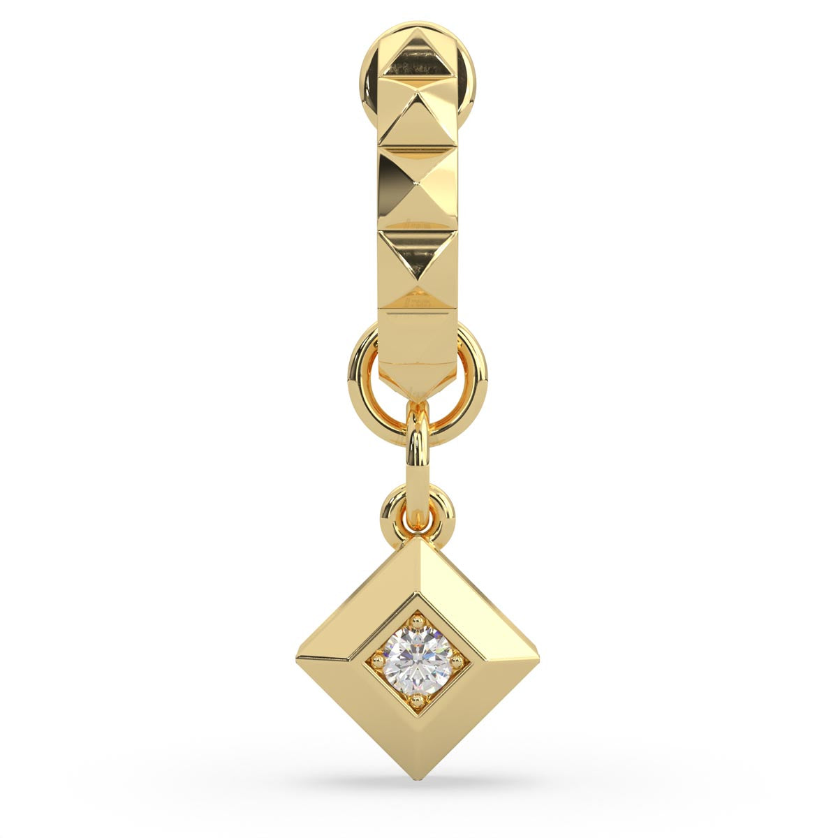 Lands Collection Earth Diamond Necklace and Hoop Earring Set in Yellow Modern Electrum (1/20ct)