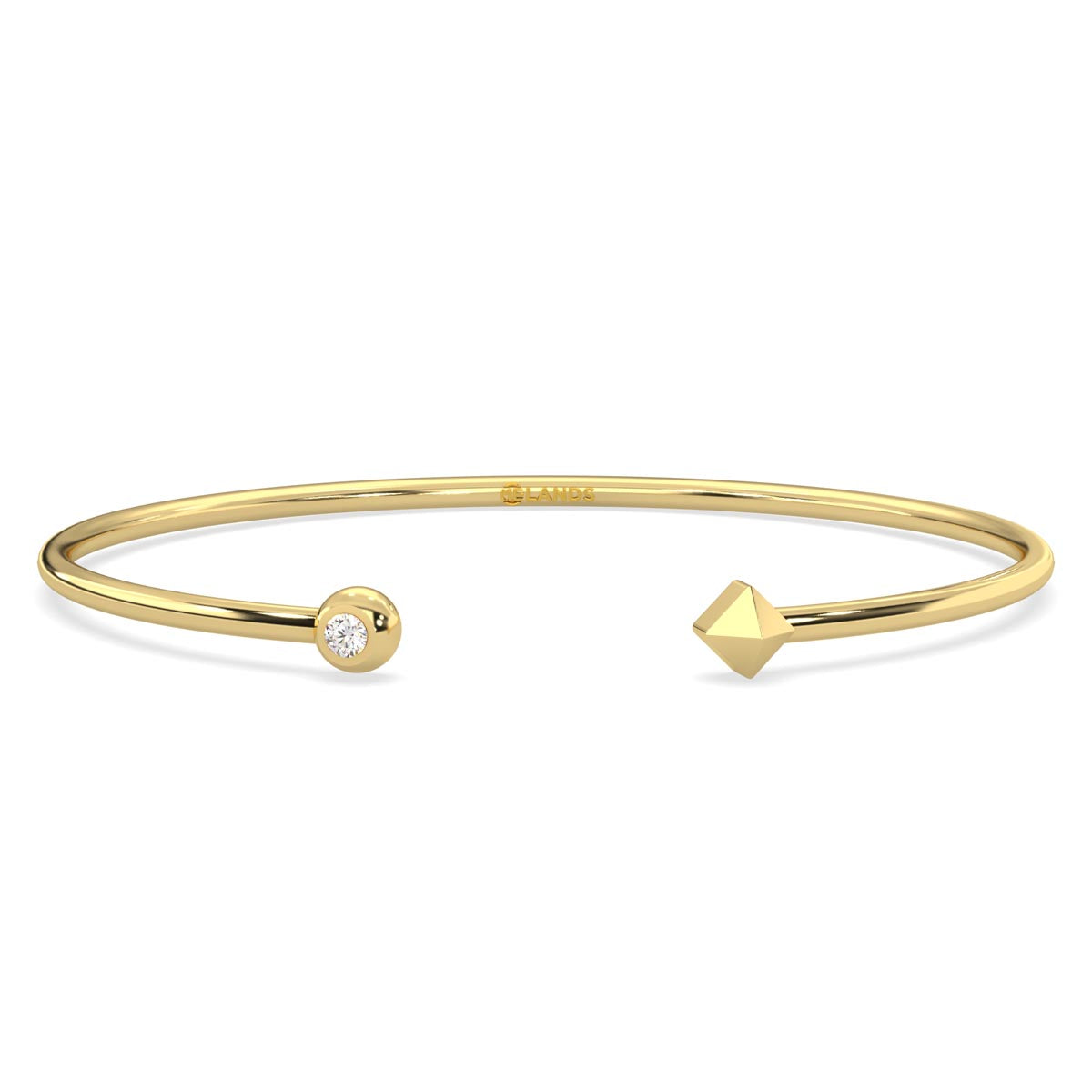 Lands Collection Earth Diamond Cuff Bracelet in Yellow Modern Electrum (1/20ct)
