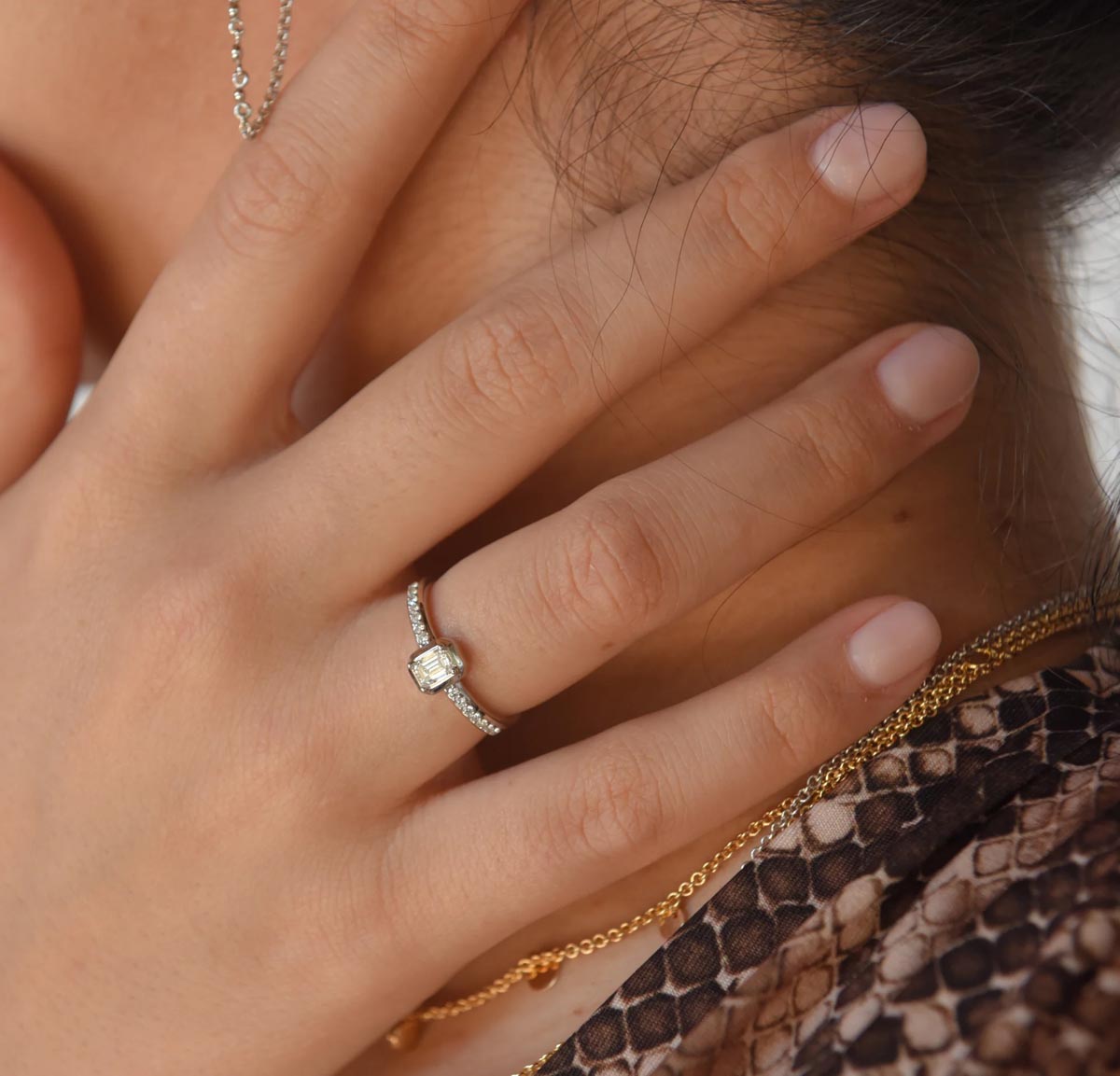 Lands Collection Ice Diamond Ring in White Modern Electrum (3/8ct tw)