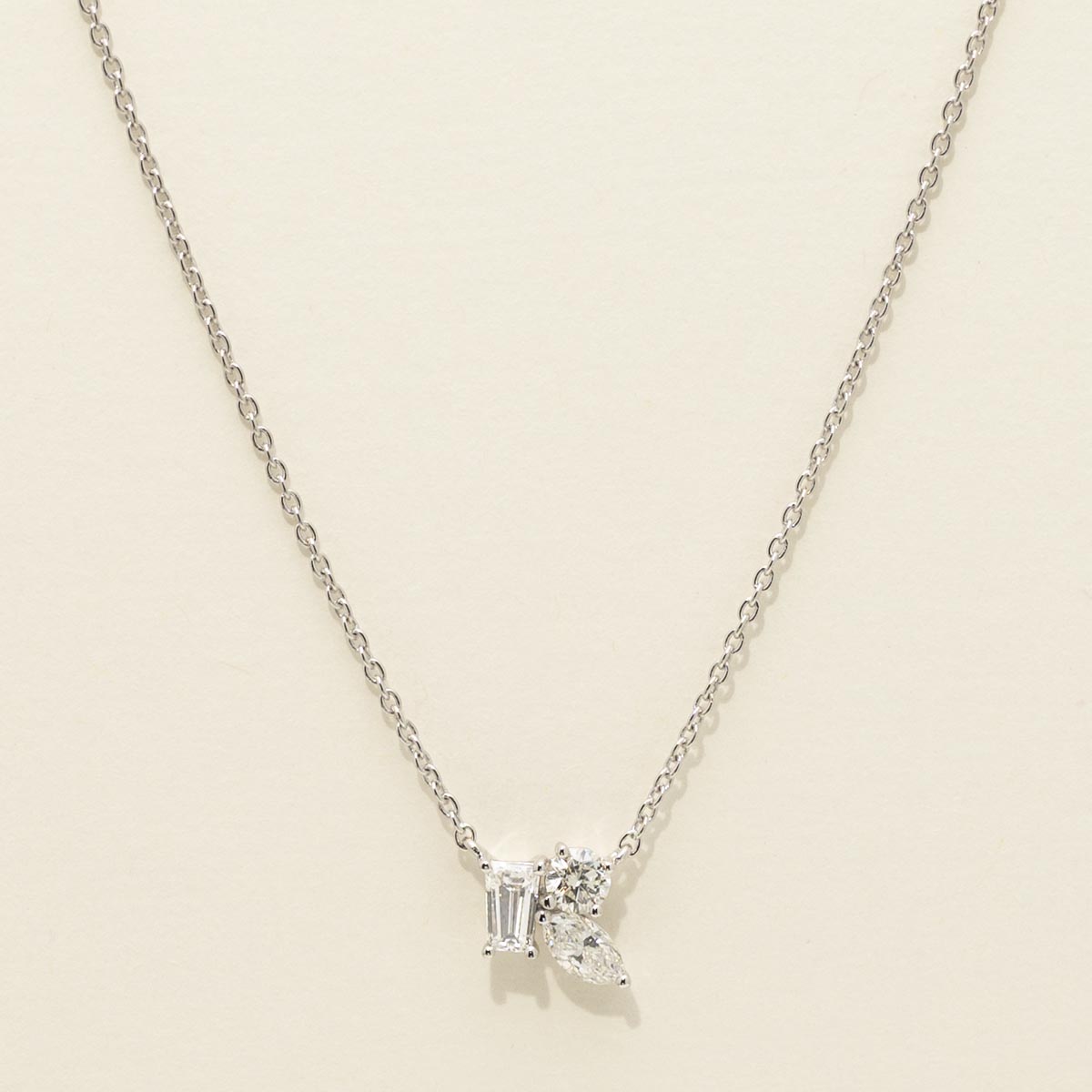 Diamond Multi Stone Necklace in 14kt White Gold (1/2ct tw)
