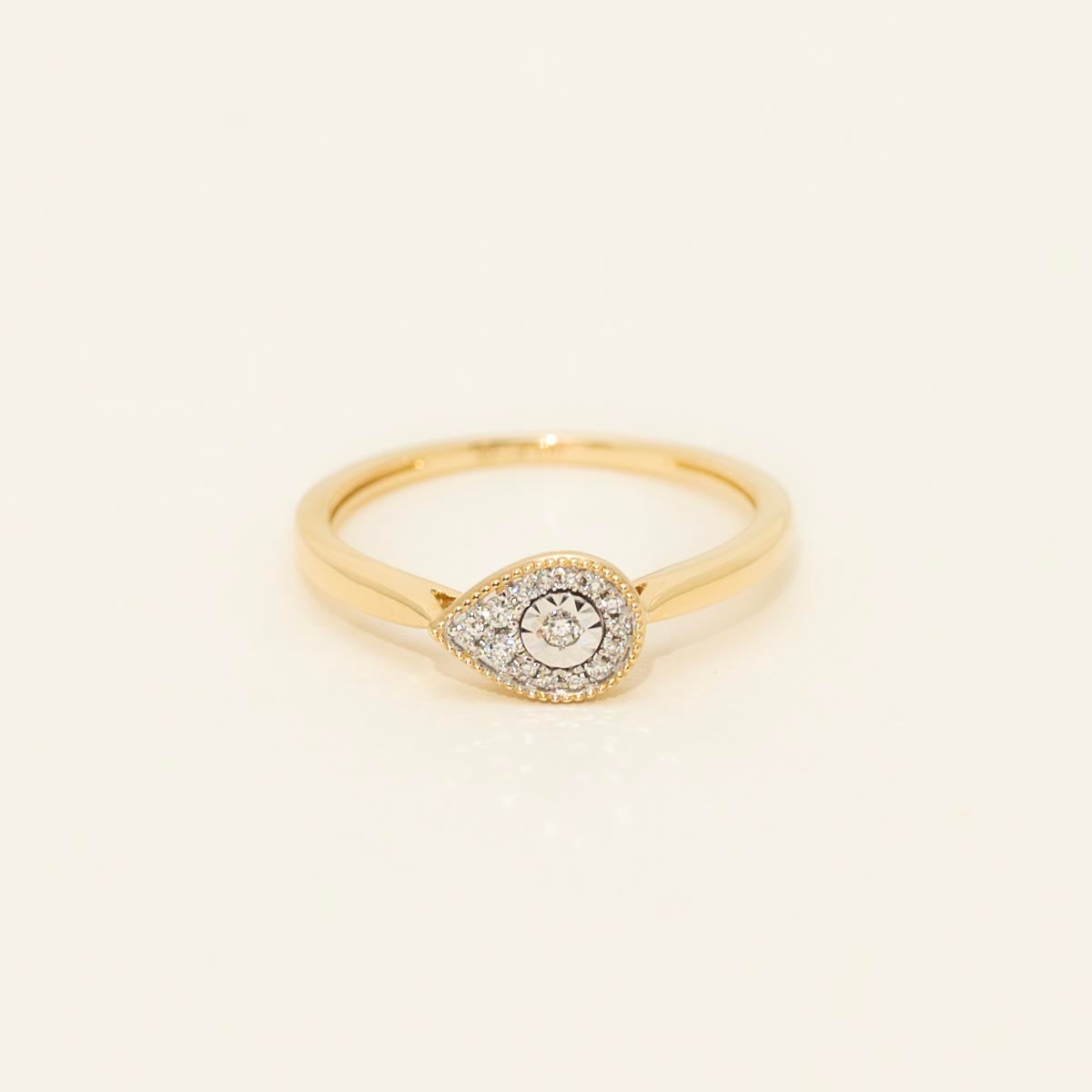 Diamond Pear Shaped Ring in 14kt Yellow Gold (1/20ct tw)